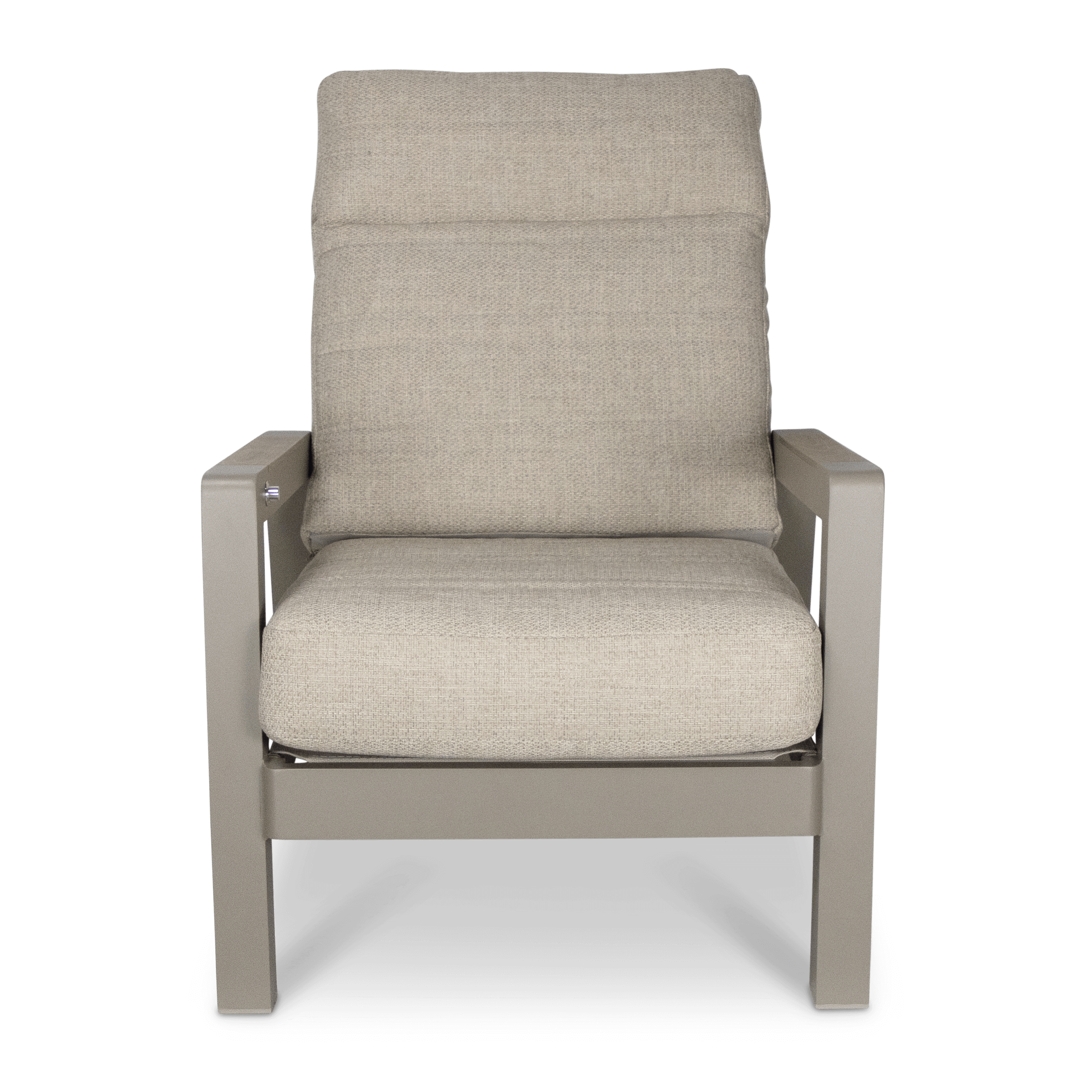 Atlanta 4pc Lounge Set with recline function in Taupe with Latte Spun Polyester Cushions and Polywood Accent
