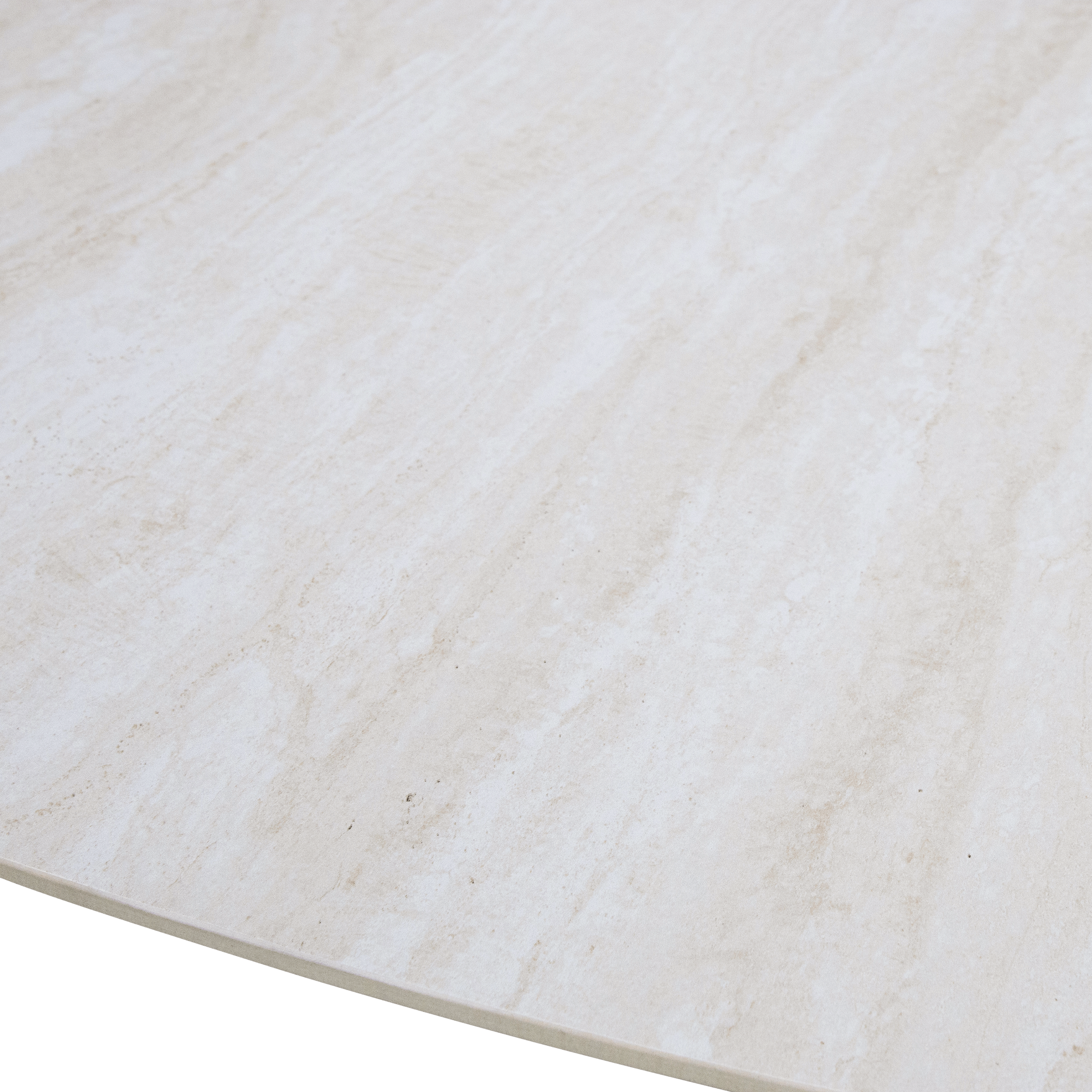 Trieste Dining Table in Taupe Aluminium and Travertine Ceramic Stone