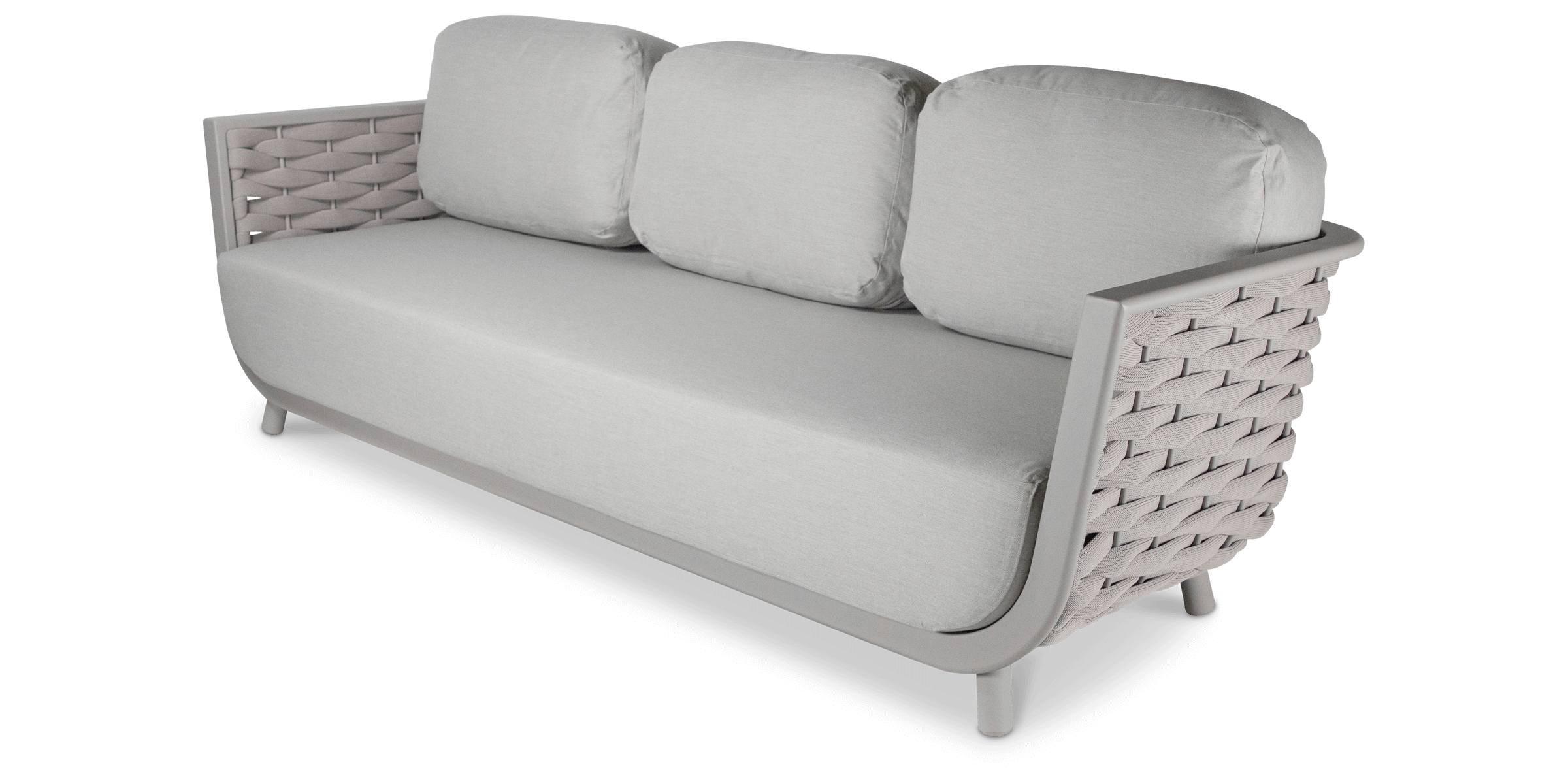 Allure 4pc Lounge Set in Fawn with Dune Spunpoly Cushions and Olefin Rope