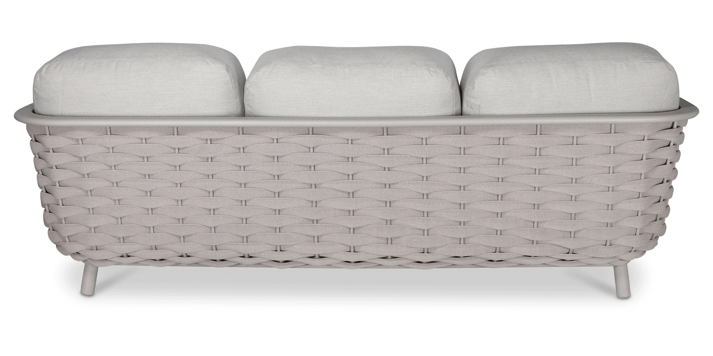 Allure 4pc Lounge Set in Fawn with Dune Spunpoly Cushions and Olefin Rope