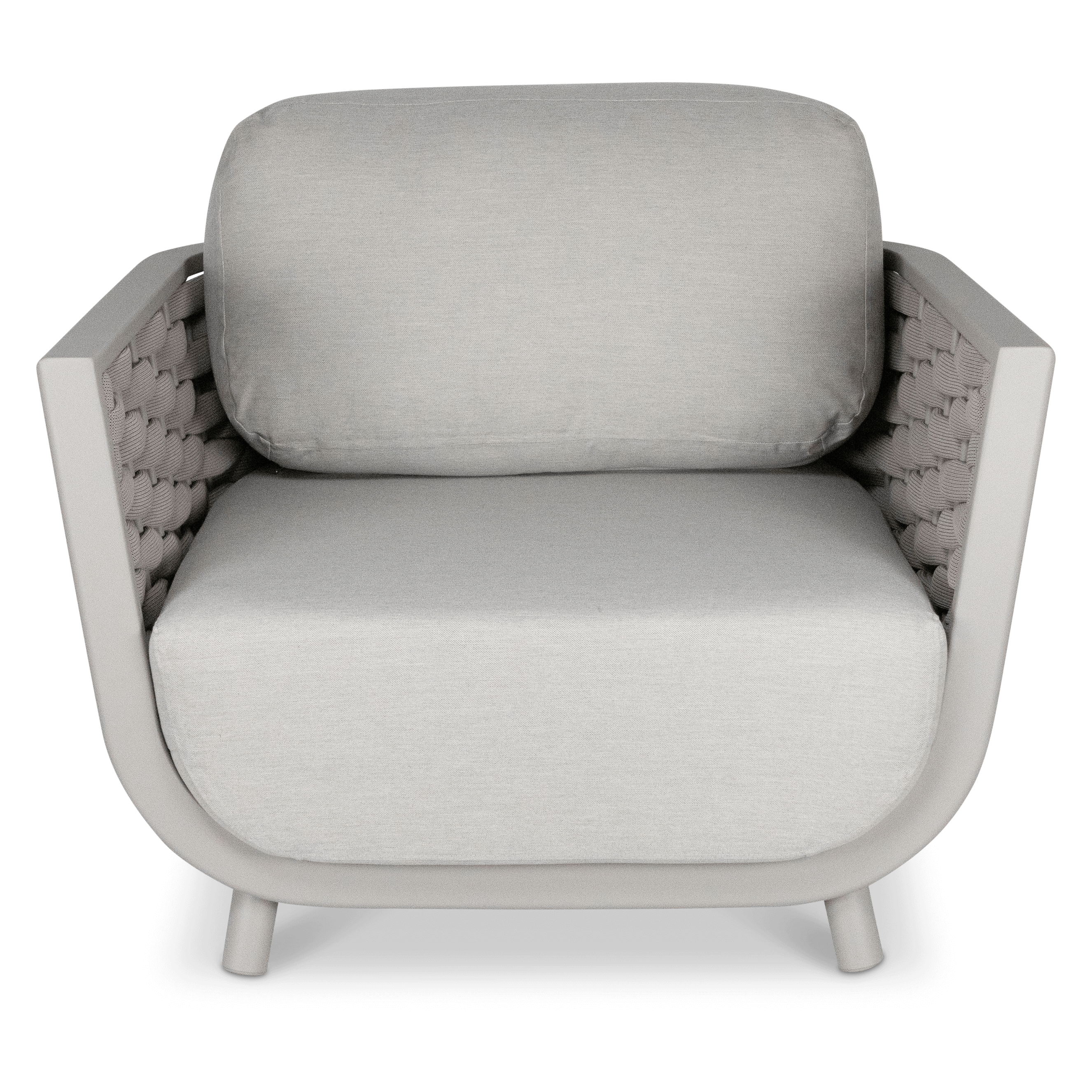 Allure 4pc Lounge Set in Fawn with Dune Spunpoly Cushions and Olefin Rope