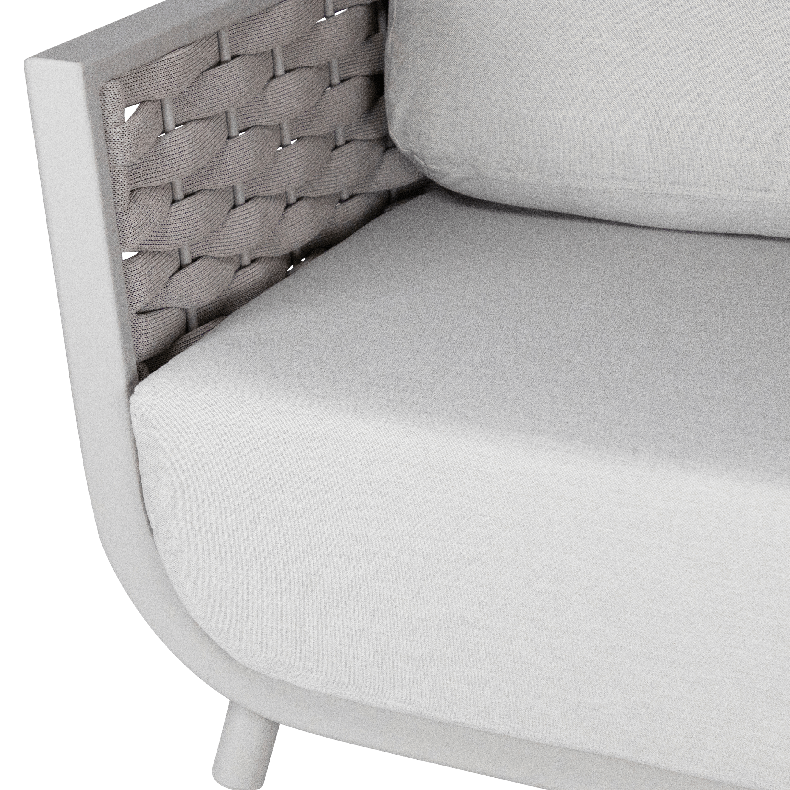 Allure 4pc Lounge Set in Fawn with Dune Spunpoly Cushions and Olefin Rope