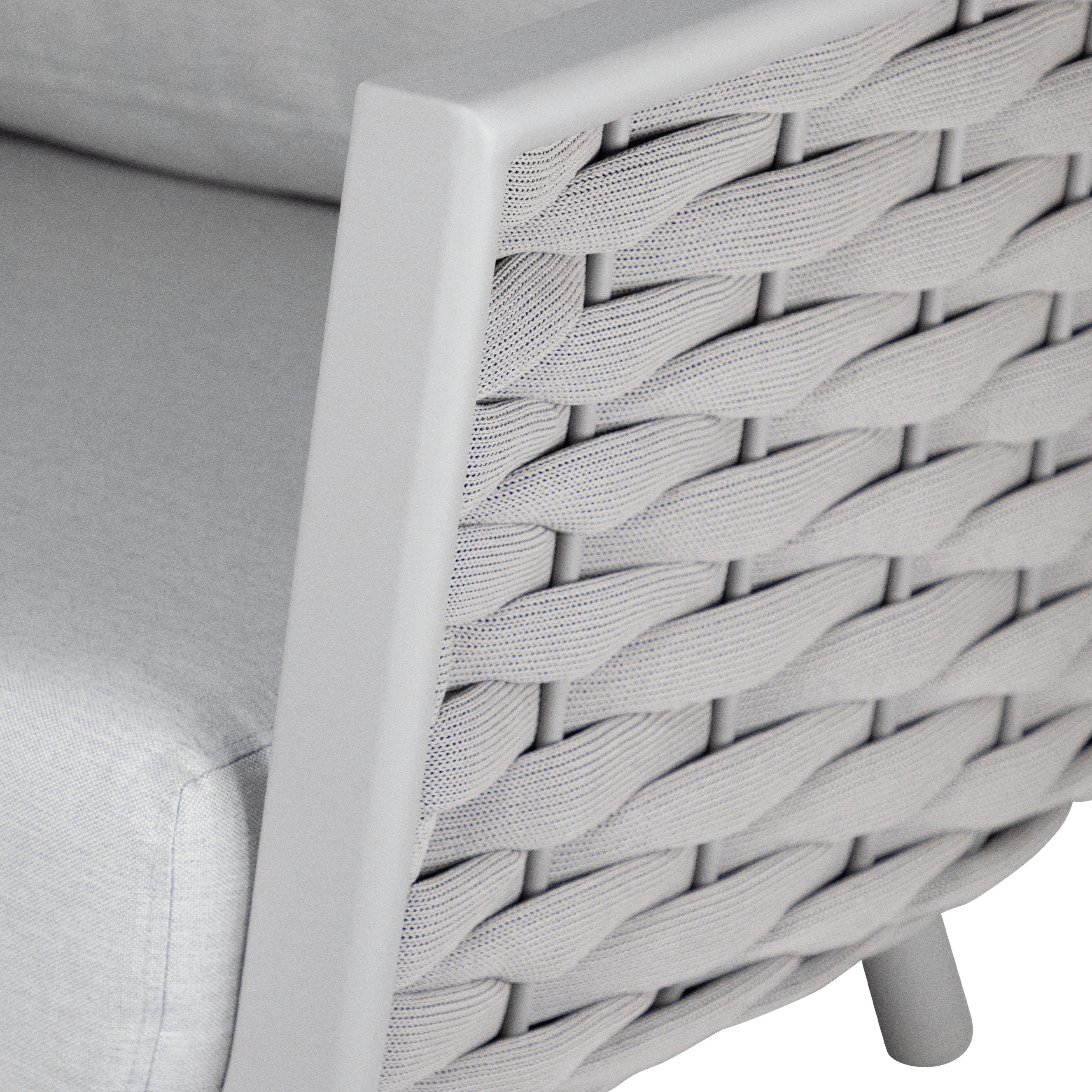 Allure 4pc Lounge Set in Fawn with Dune Spunpoly Cushions and Olefin Rope