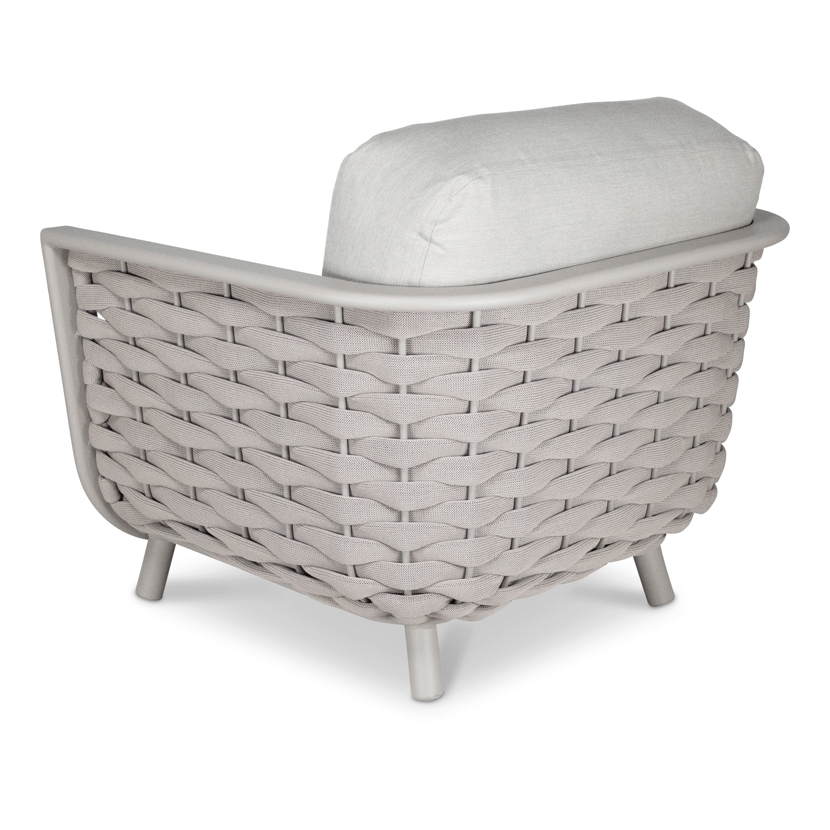 Allure Armchair in Fawn with Dune Spunpoly Cushions and Olefin Rope