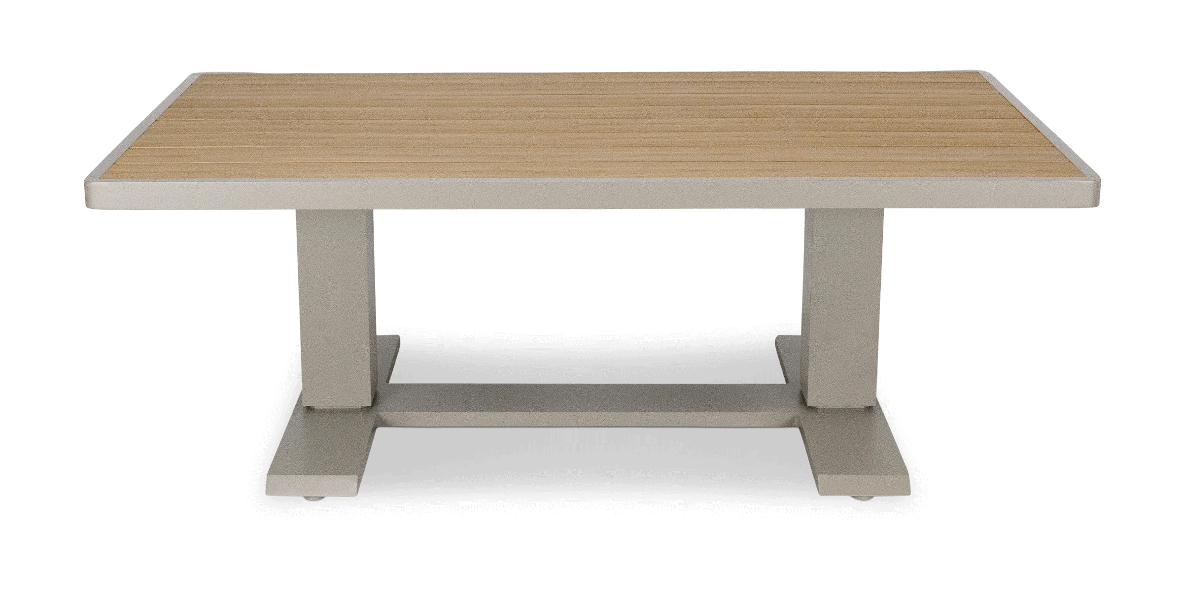 Atlanta Hybrid Adjustable Coffee table in Taupe with Polywood Top