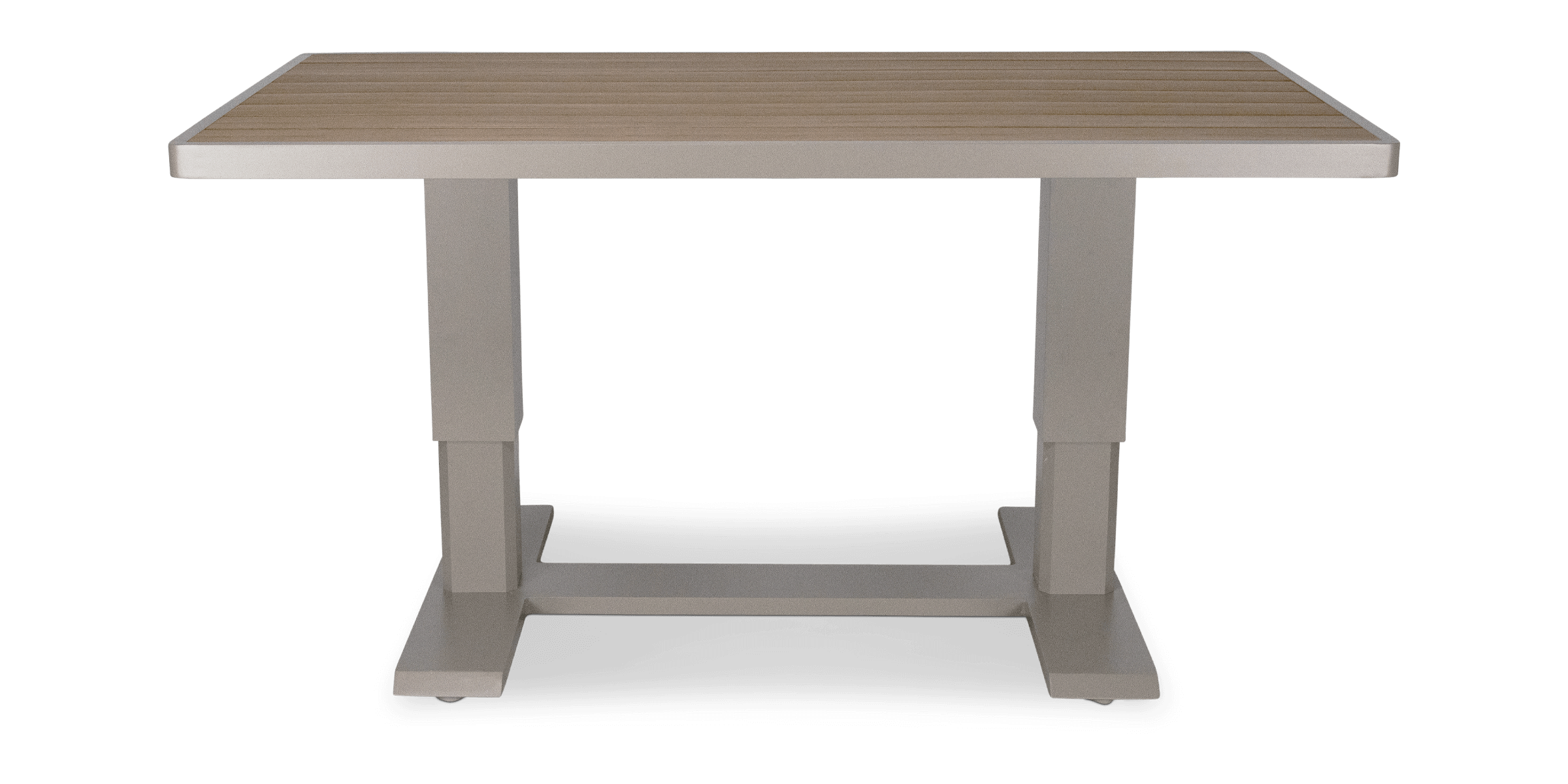Atlanta Hybrid Adjustable Coffee table in Taupe with Polywood Top