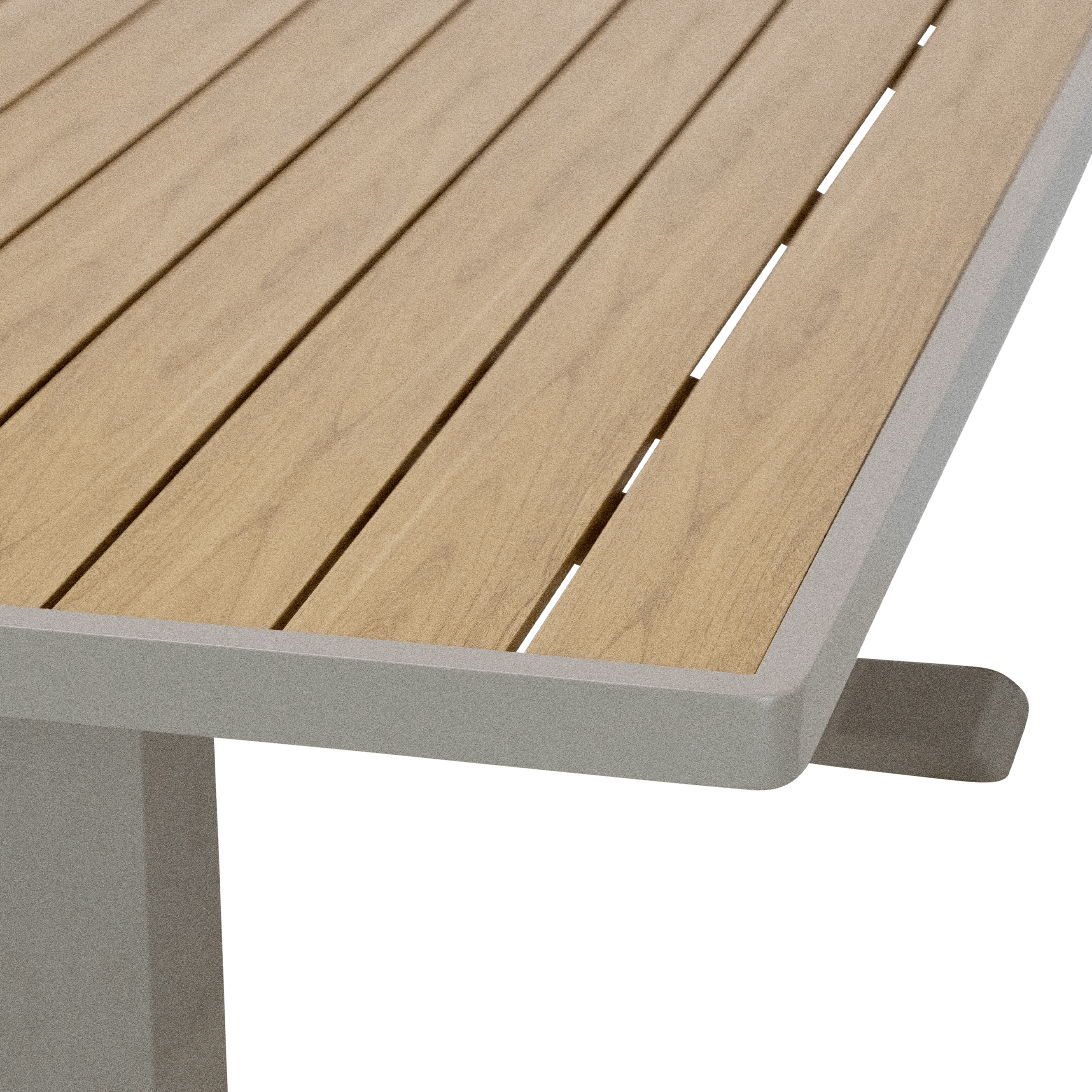 Atlanta Hybrid Adjustable Coffee table in Taupe with Polywood Top