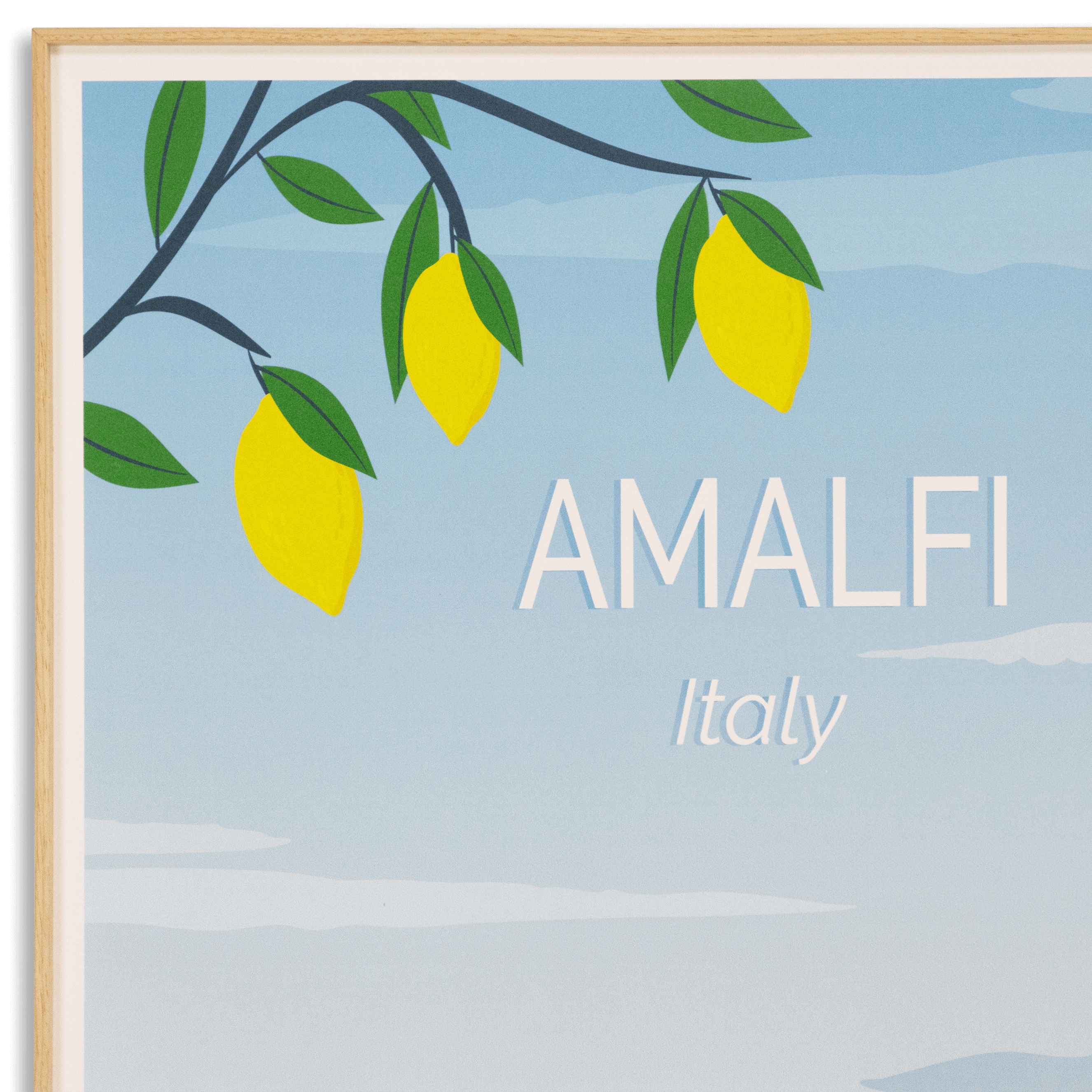 Amalfi Italy - 60 x 100cm Outdoor UV Wall Art with Beech Aluminium Frame