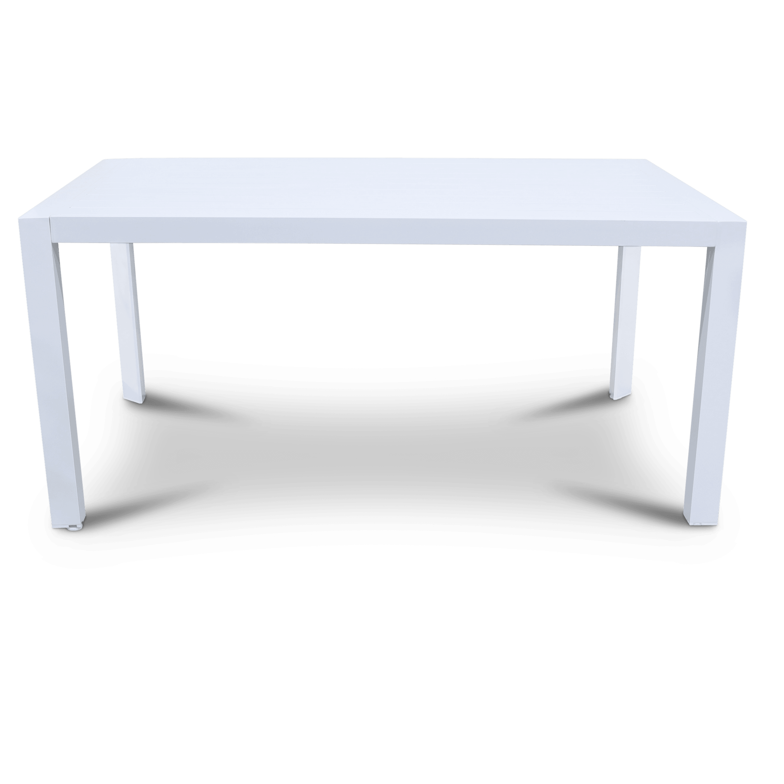 Bahamas Rectangle 7 Piece Outdoor Setting in Arctic White with UV Plastic Outdoor Chairs (PP)