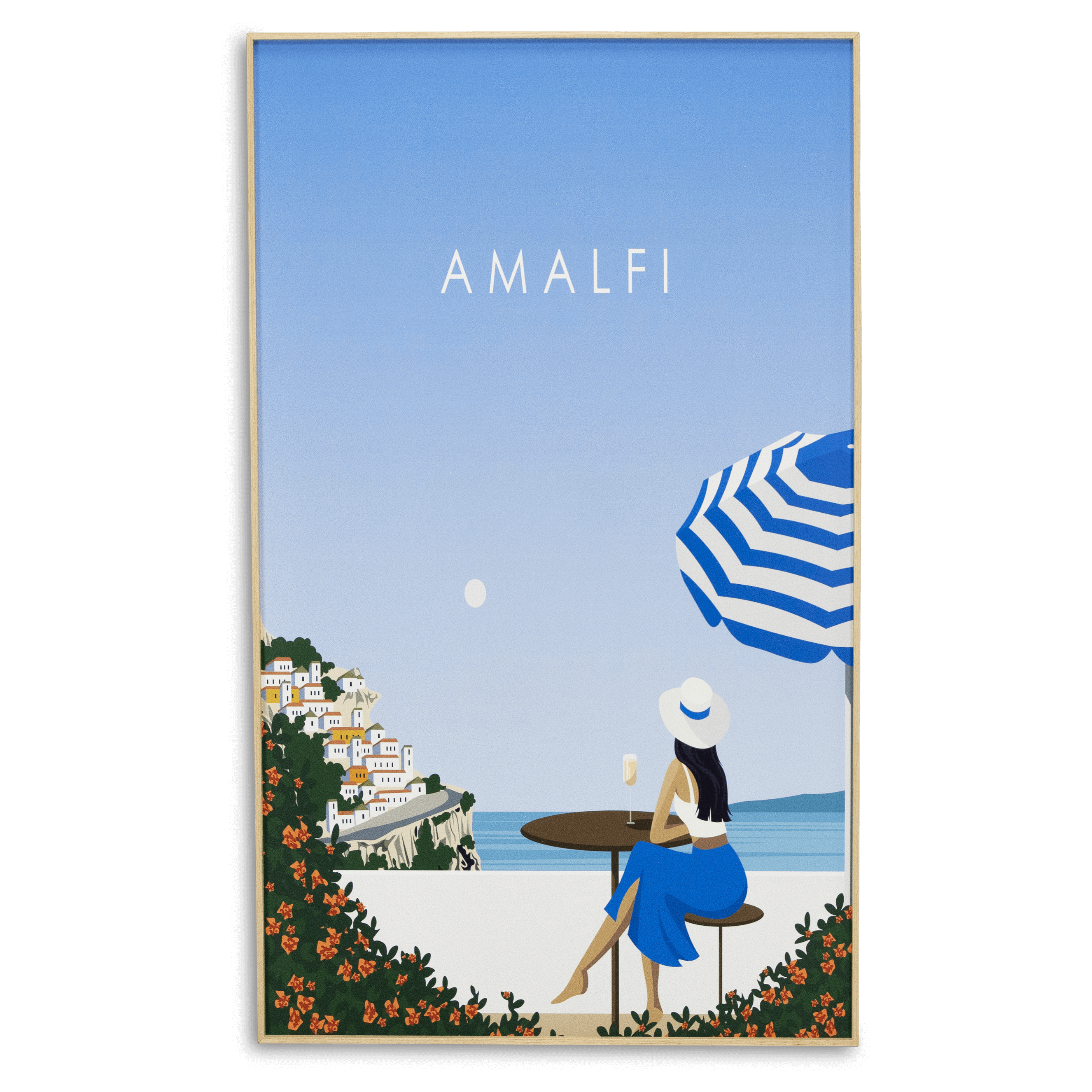 Amalfi - 60 x 100cm Outdoor UV Wall Art with Beech Aluminium Frame