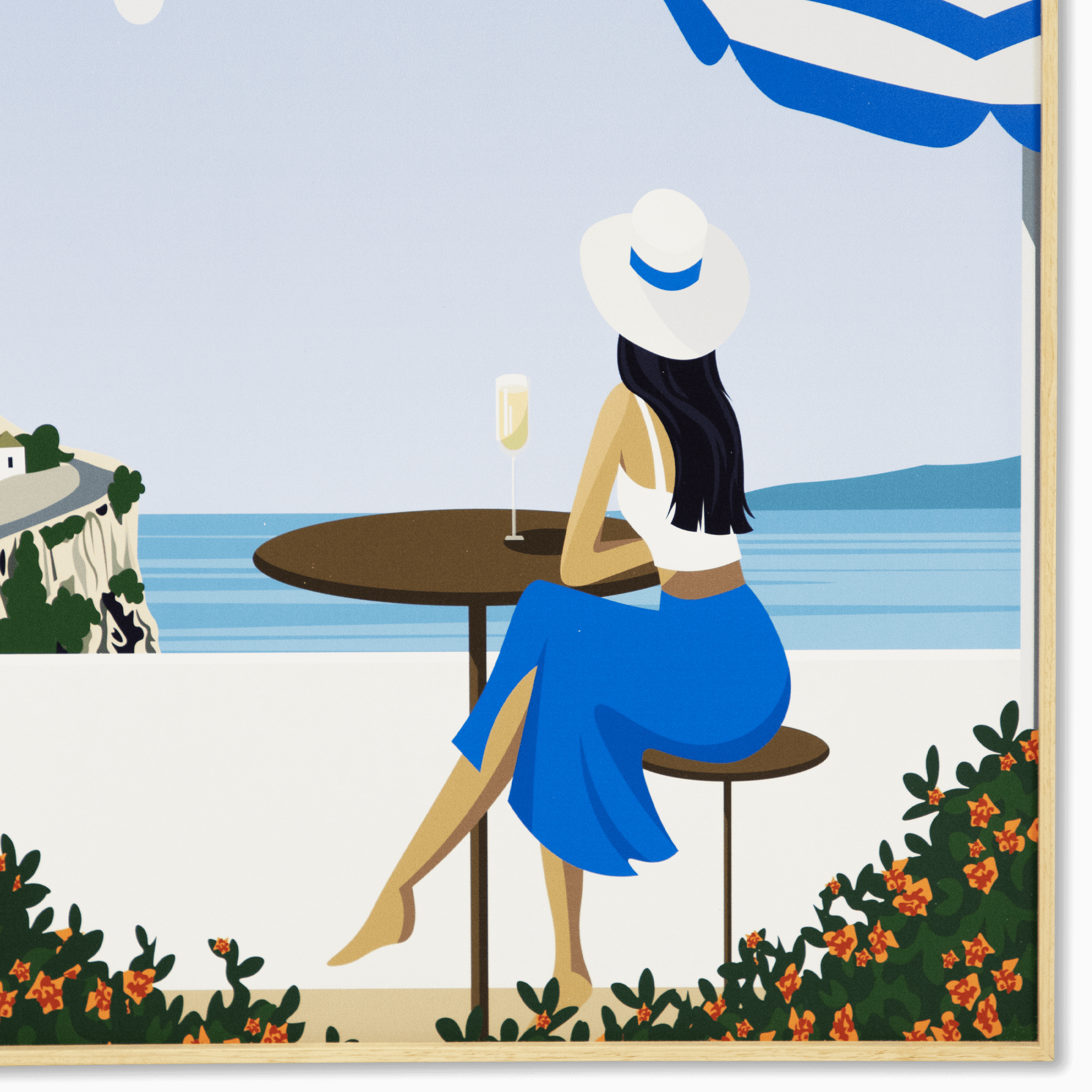 Amalfi - 60 x 100cm Outdoor UV Wall Art with Beech Aluminium Frame