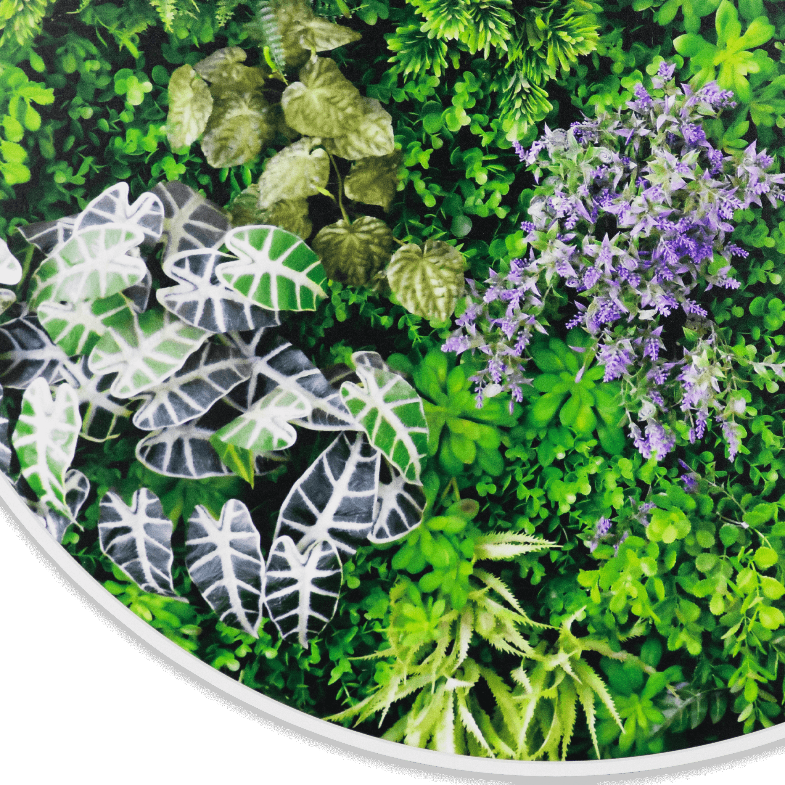Garden View - 80cm Round Outdoor UV Wall Art with White Aluminium Frame