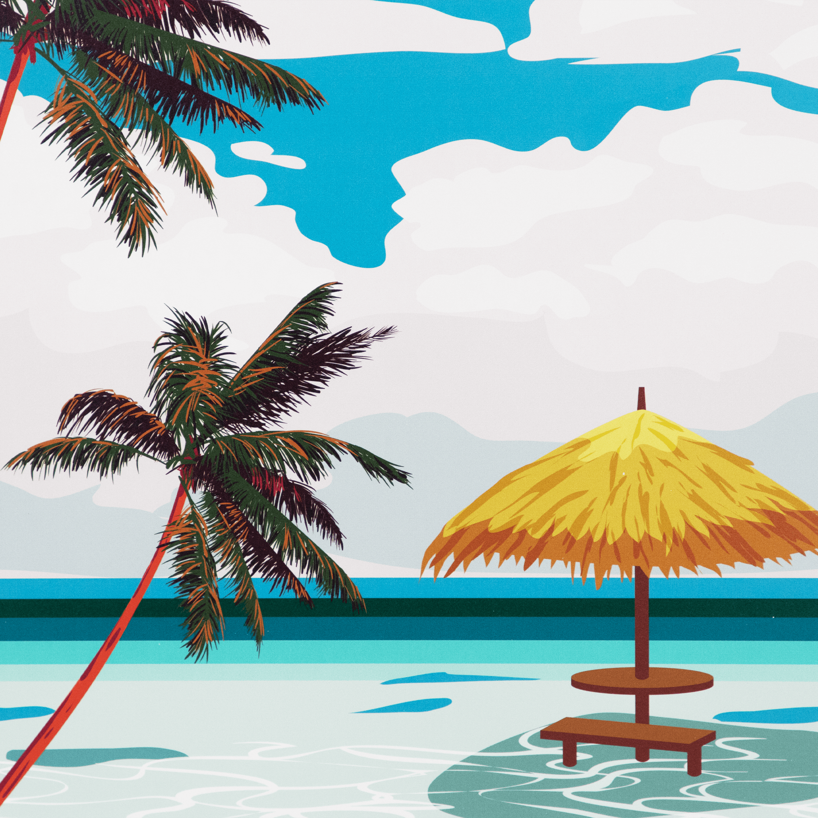 Maldives Tropical Paradise - 60 x 100cm Outdoor UV Wall Art with Beech Aluminium Frame