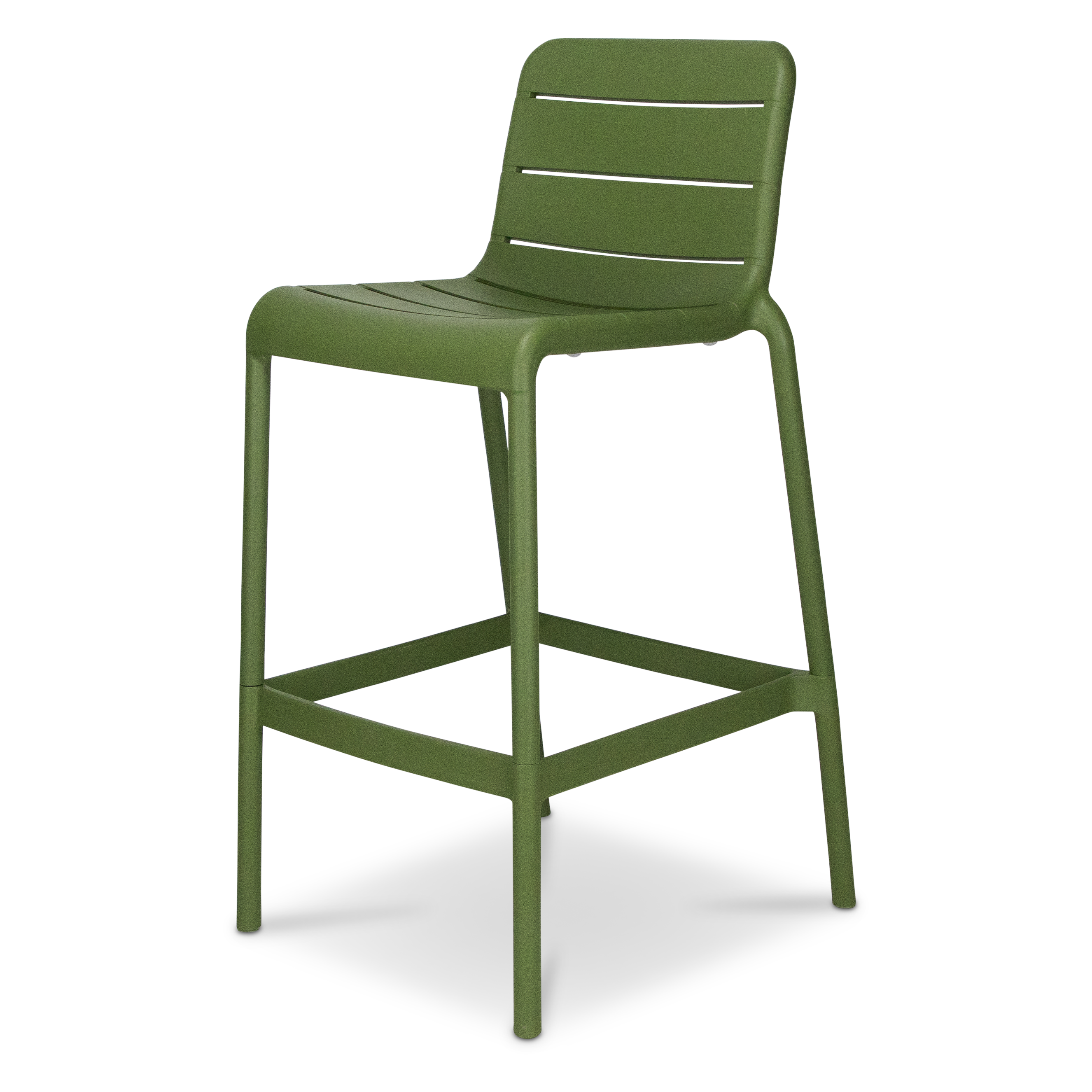 Santorini 5pc Bar Suite in Arctic White with UV Plastic Outdoor Bar Stools