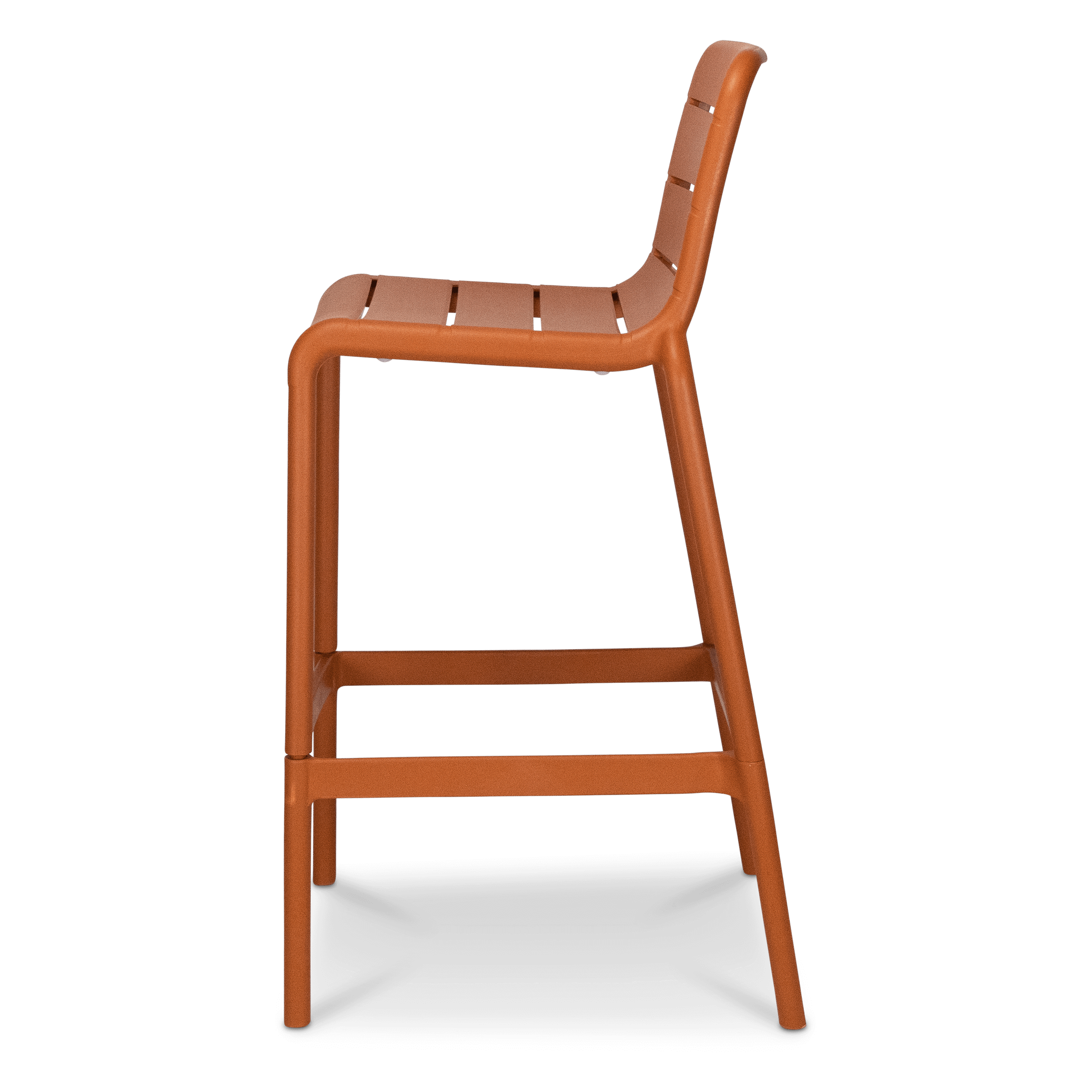 Aura UV Polypropylene Premium Bar Stool in Tangerine