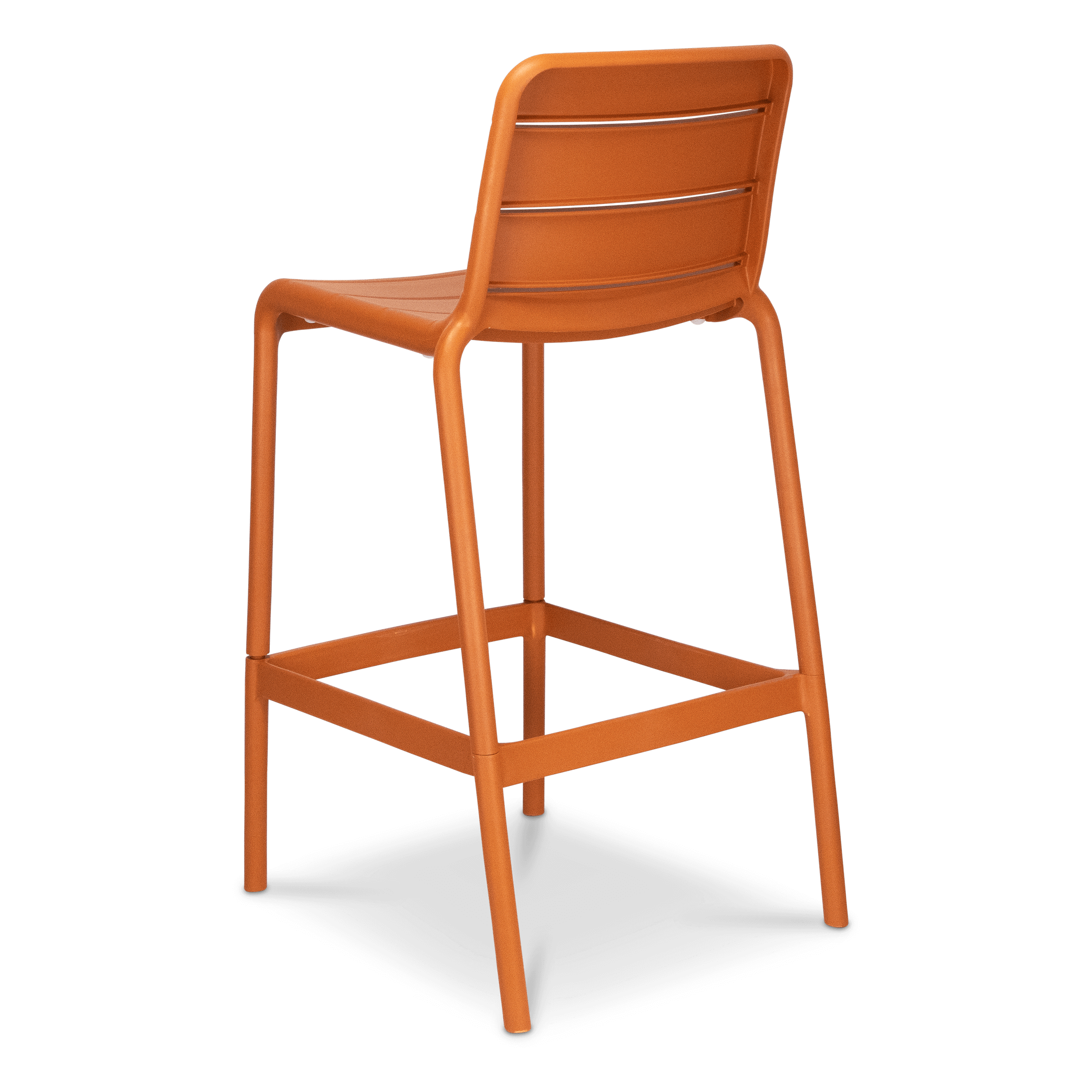 Aura UV Polypropylene Premium Bar Stool in Tangerine