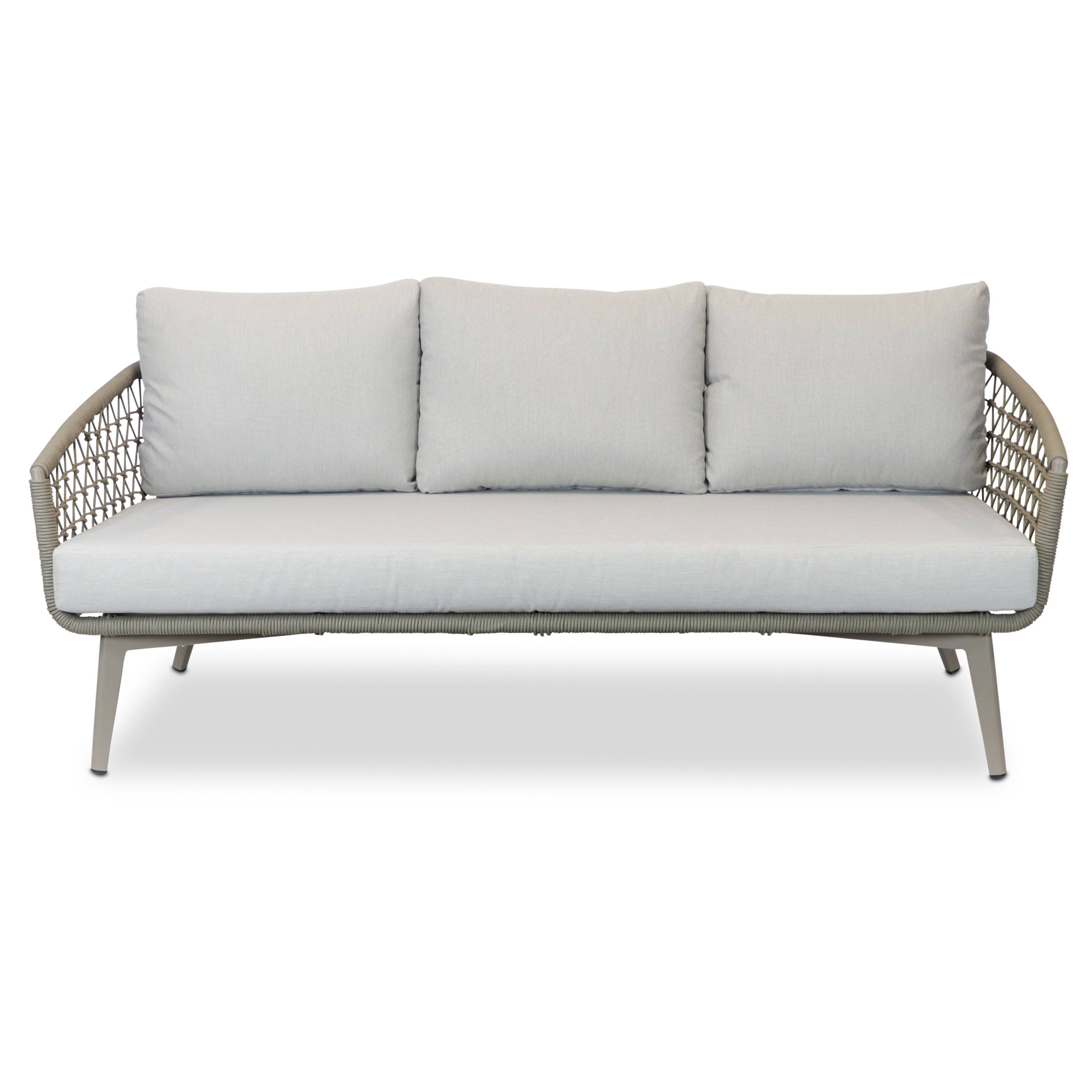 Antigua 3 Seater in Taupe with Dune Olefin Cushions and Rope