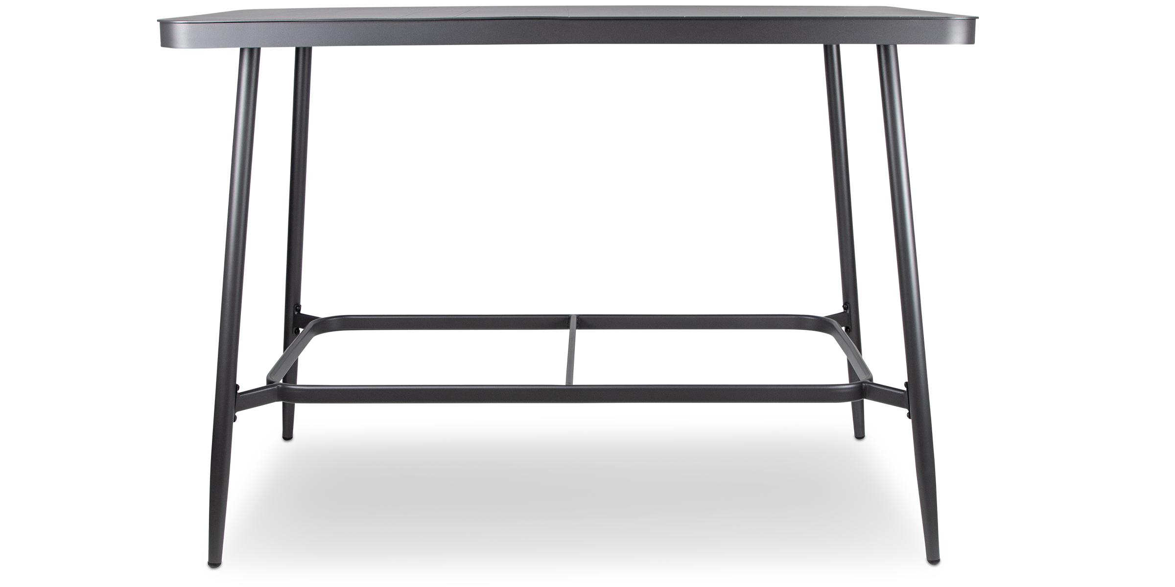 Amalfi Rectangle Bar Table in Gunmetal Aluminium