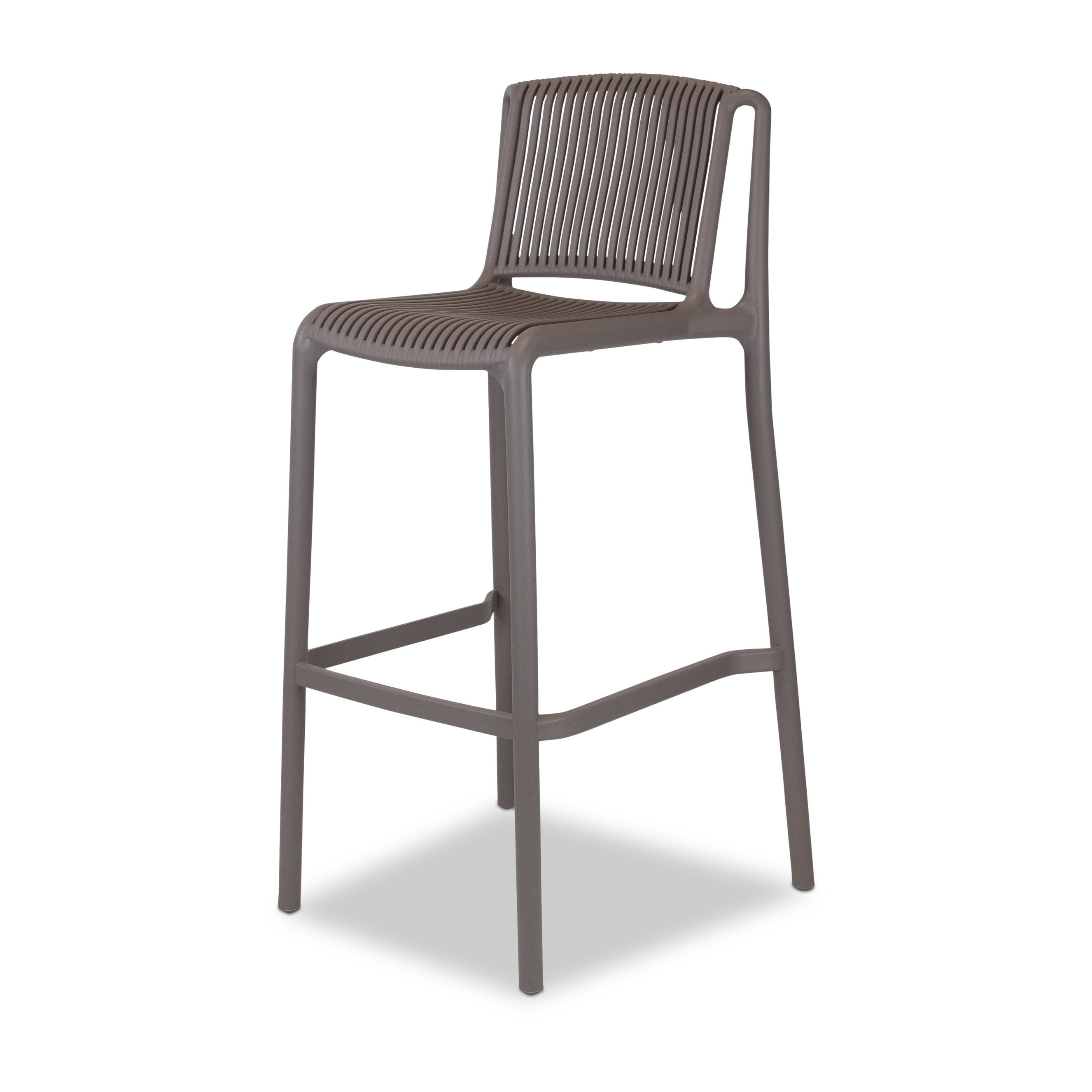 Paros UV Plastic Outdoor Bar Stool (PP) in Taupe