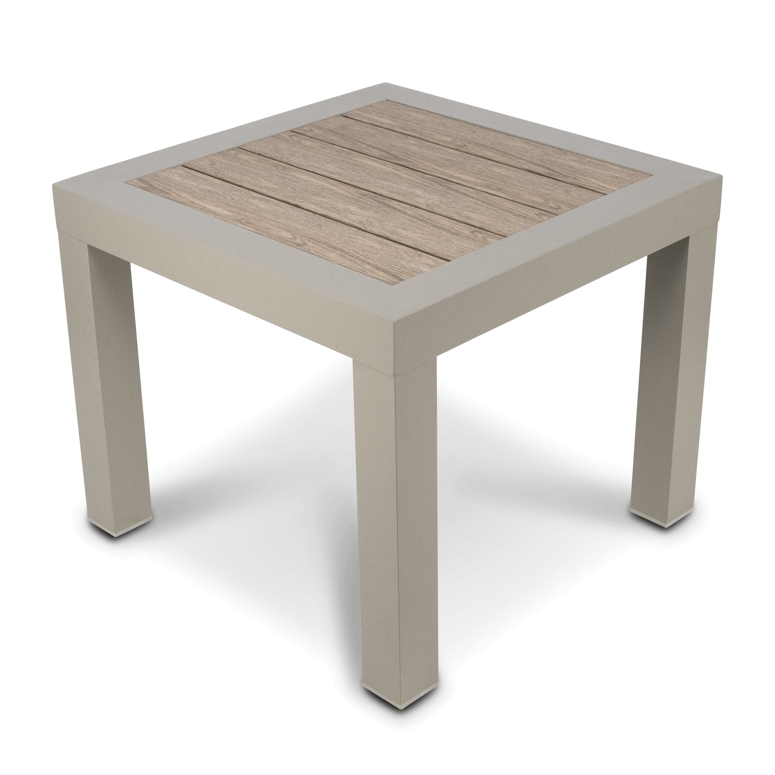 Atlanta 3pc Occasional Set with recline function in Taupe with Latte Spun Polyester Cushions and Polywood Accent