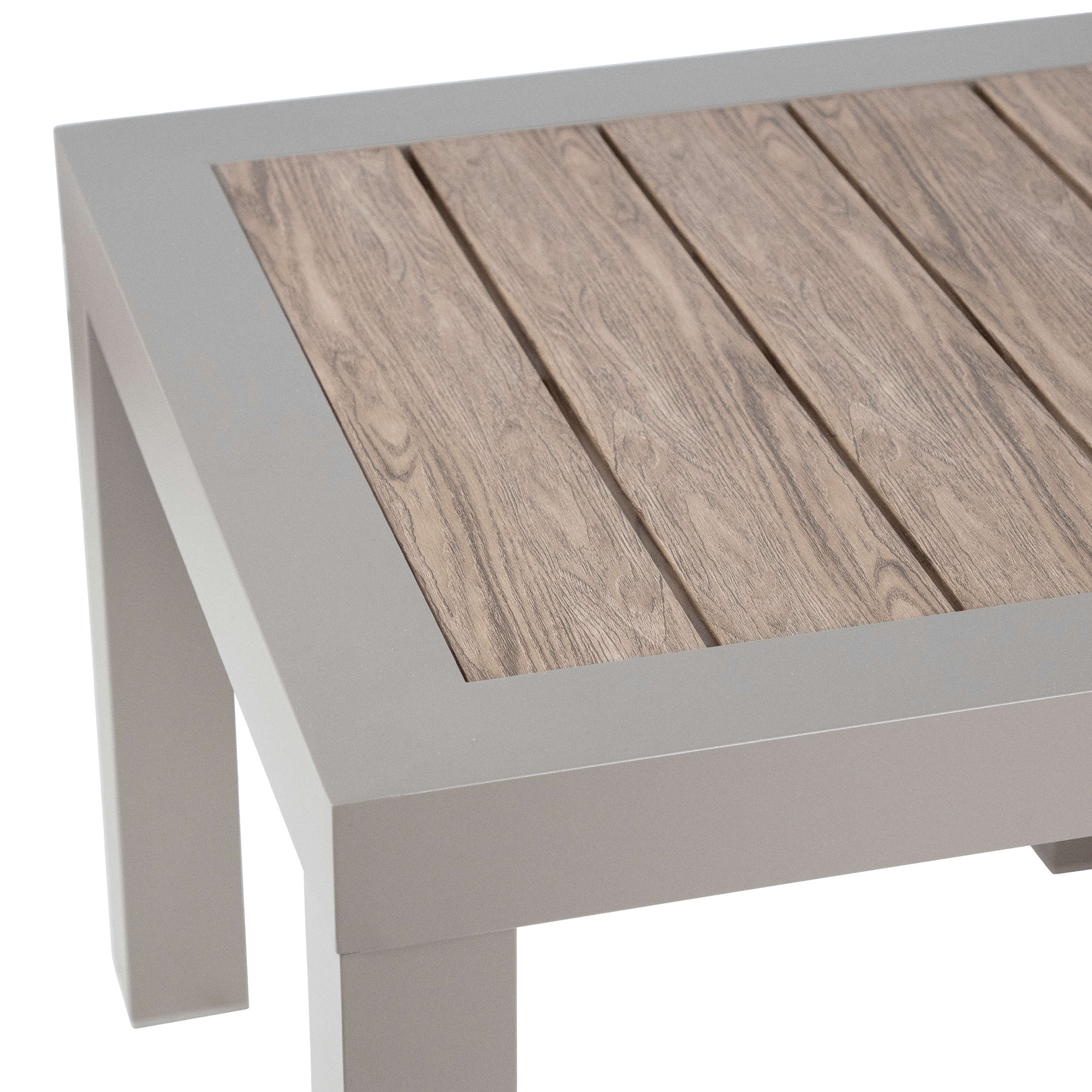 Atlanta 3pc Occasional Set with recline function in Taupe with Latte Spun Polyester Cushions and Polywood Accent