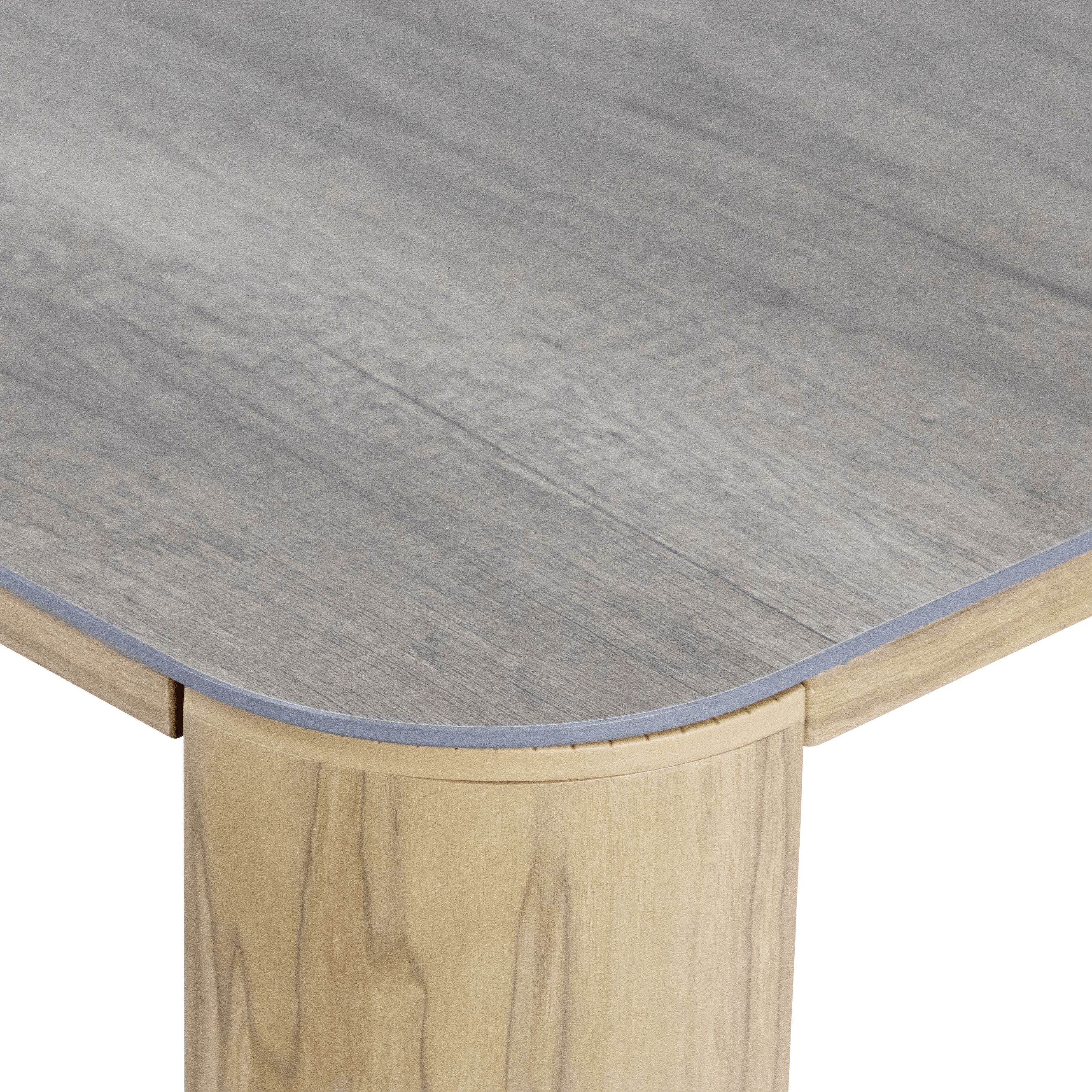 Eclipse 3 Seater with 2 x Armchair and Coffee Table in Sofe Beige Olefin Cushions and Teak Finish Aluminium Frame