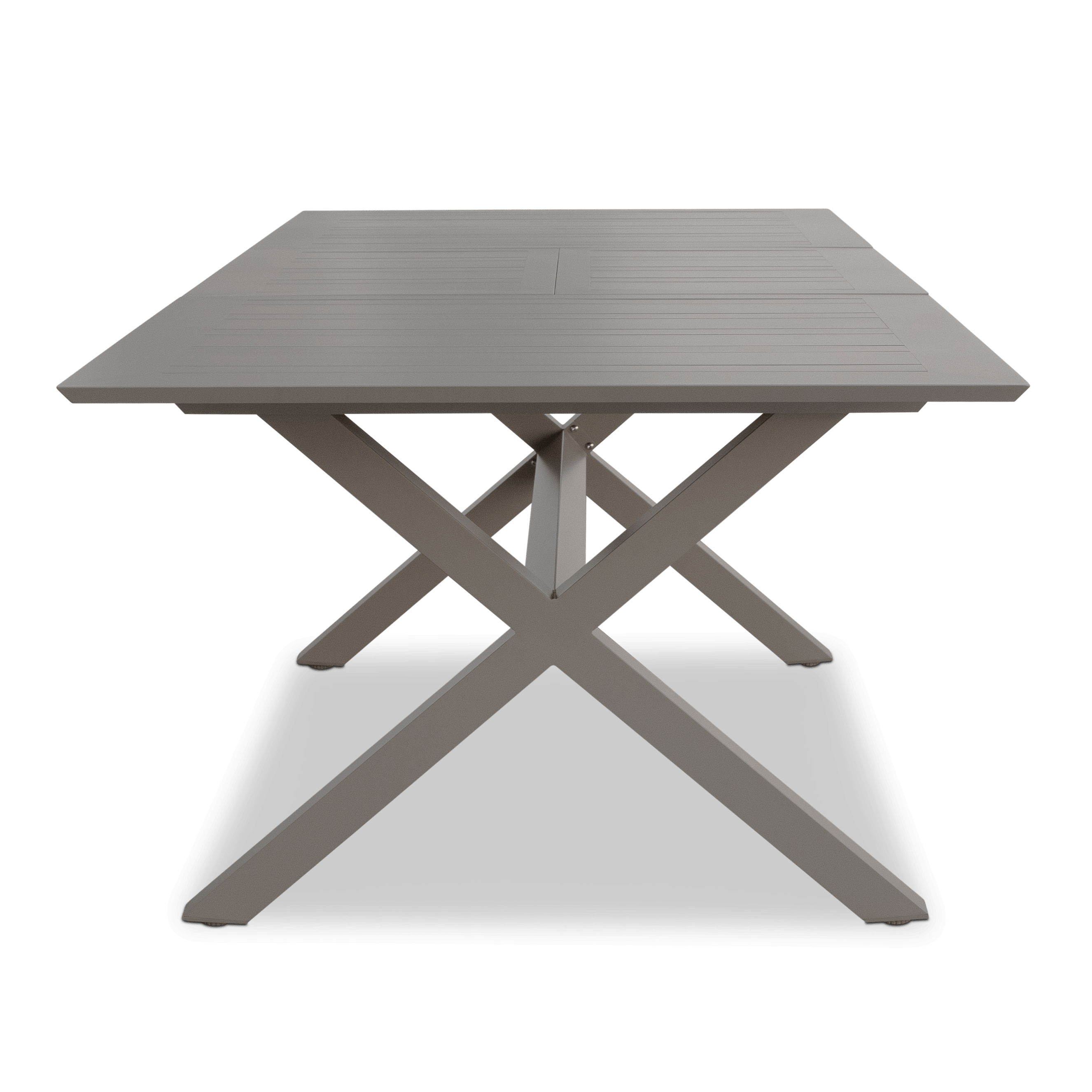 Caribbean Outdoor Extension Dining Table in Taupe Aluminium