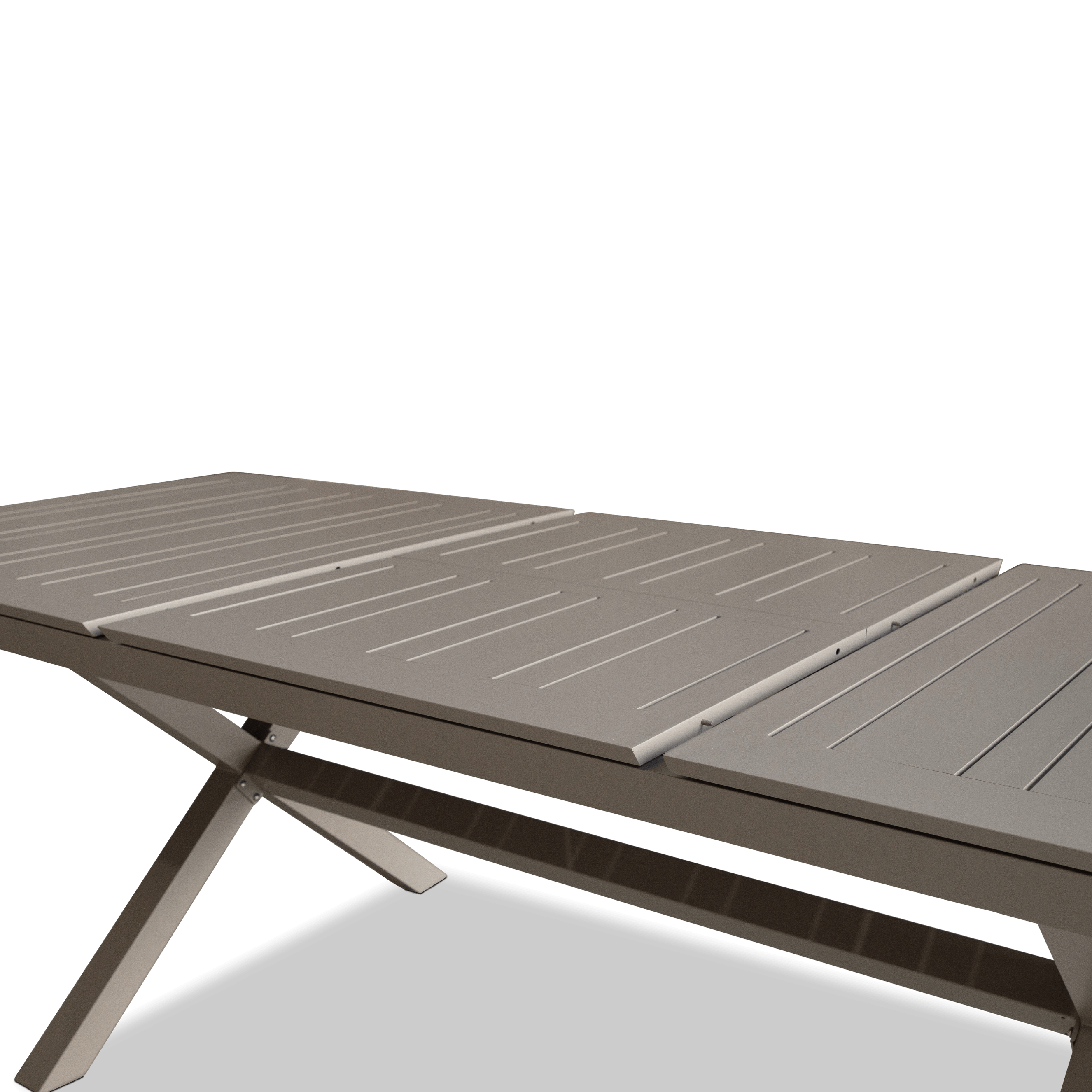 Caribbean Outdoor Extension Dining Table in Taupe Aluminium