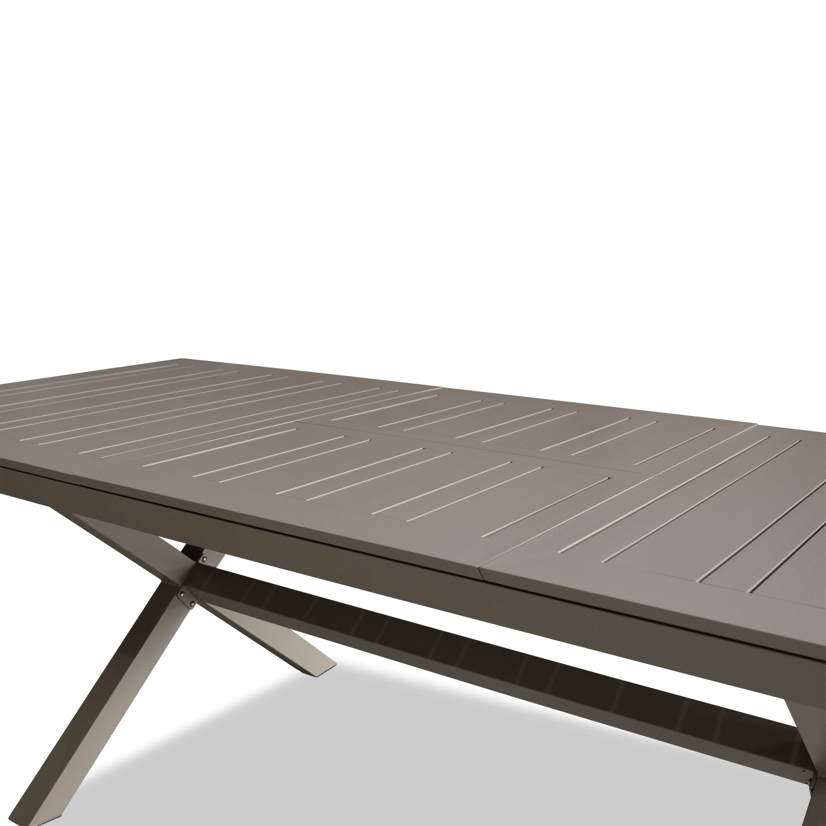 Caribbean Outdoor Extension Dining Table in Taupe Aluminium
