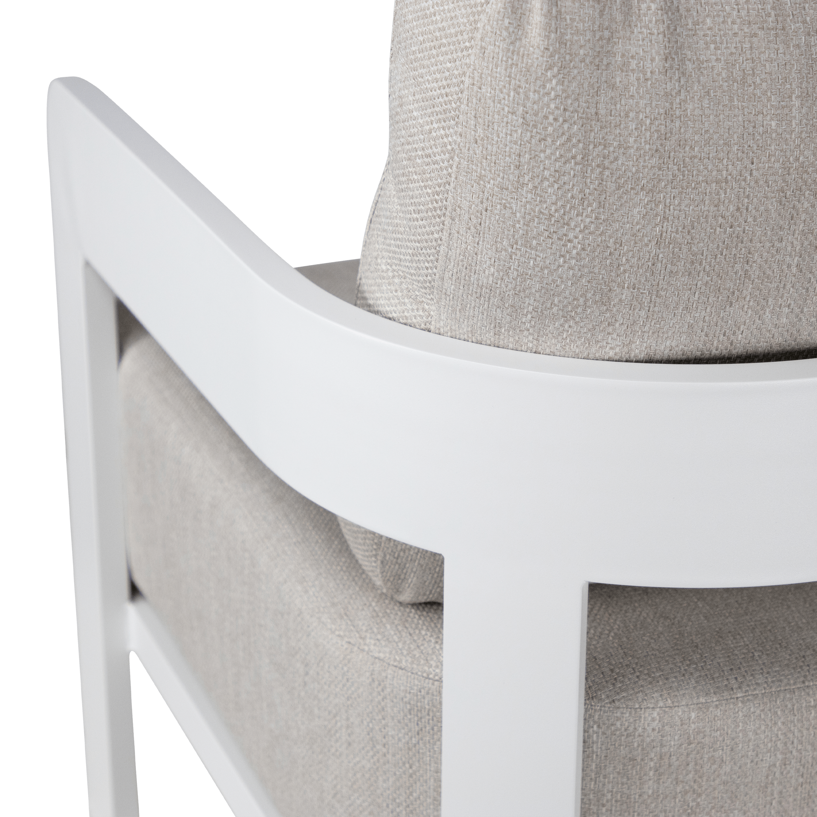 Elements 3 Seater, 2 Seater and Armchair in Arctic White Aluminium Frame