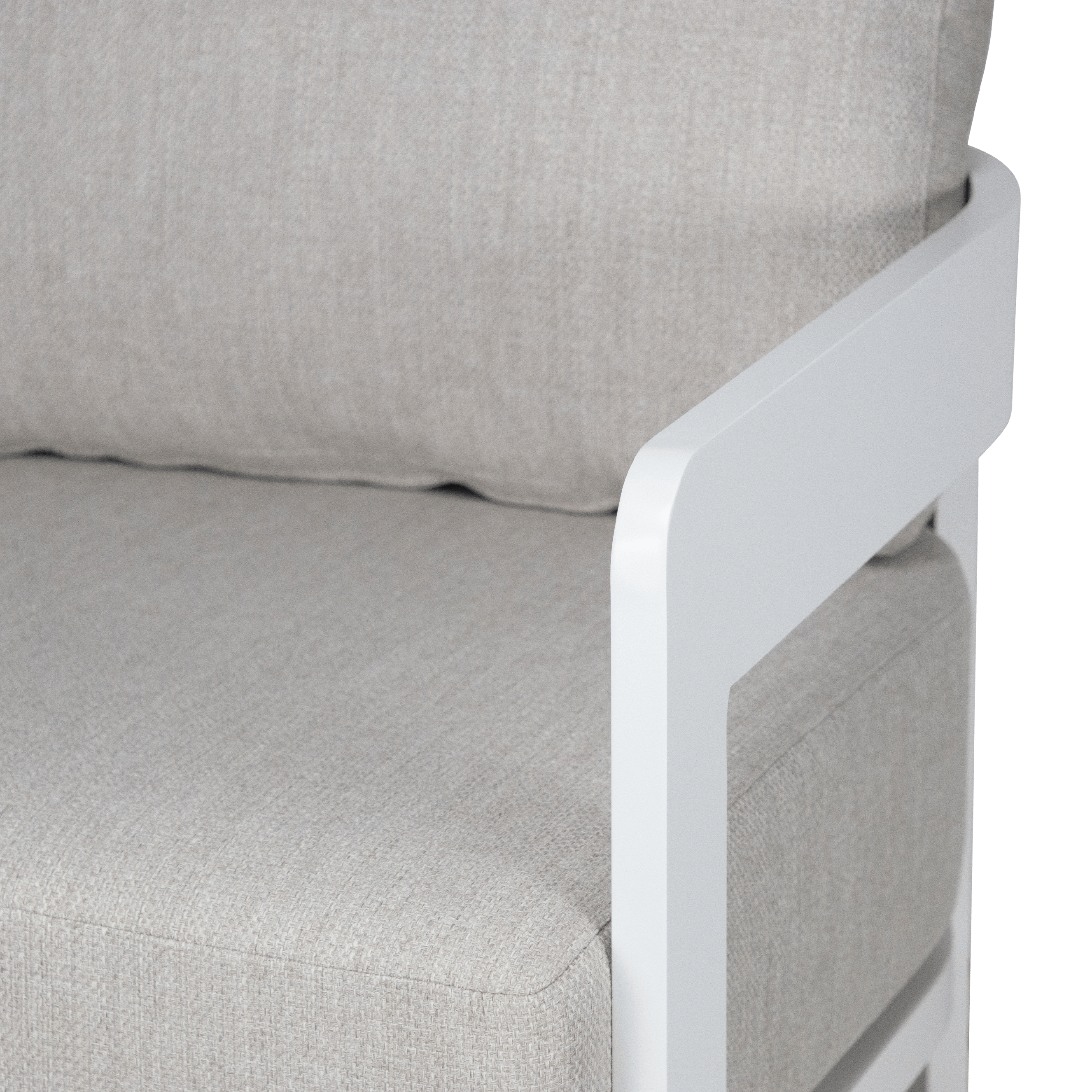 Elements 3 Seater, 2 Seater and Armchair in Arctic White Aluminium Frame