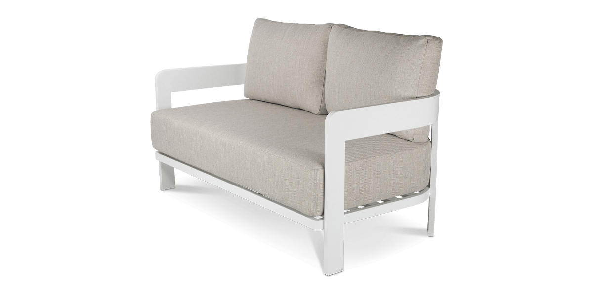Elements 3 Seater, 2 Seater and Armchair in Arctic White Aluminium Frame