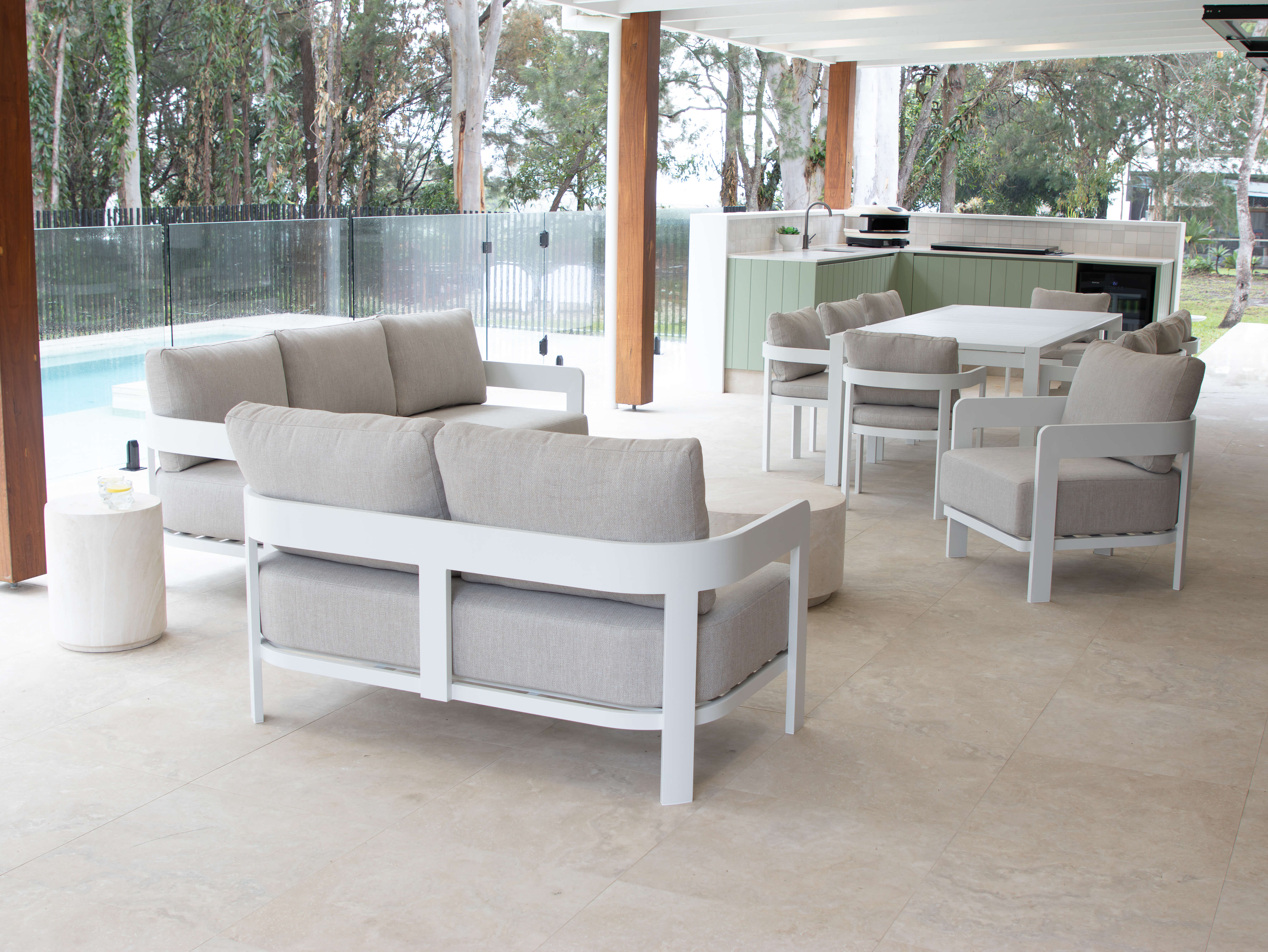 Elements 3 Seater, 2 Seater, Armchair with MGO Firenze Coffee and Side Table