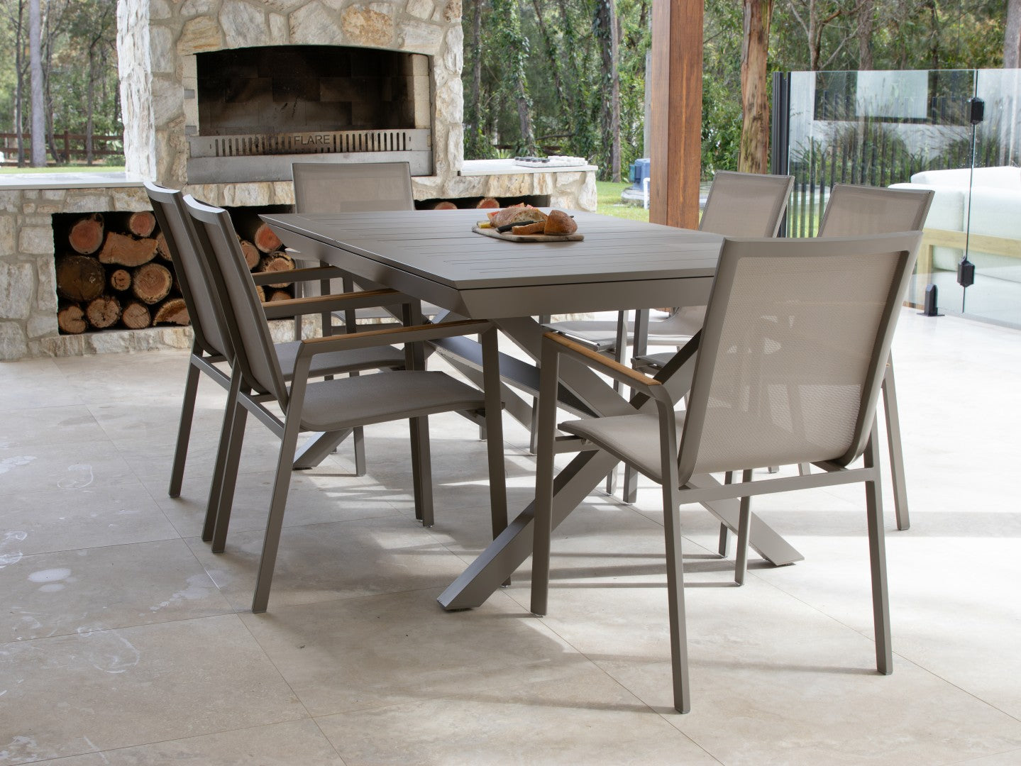 Carribean Taupe Extension Table Outdoor Dining Suite (Choose Chairs)