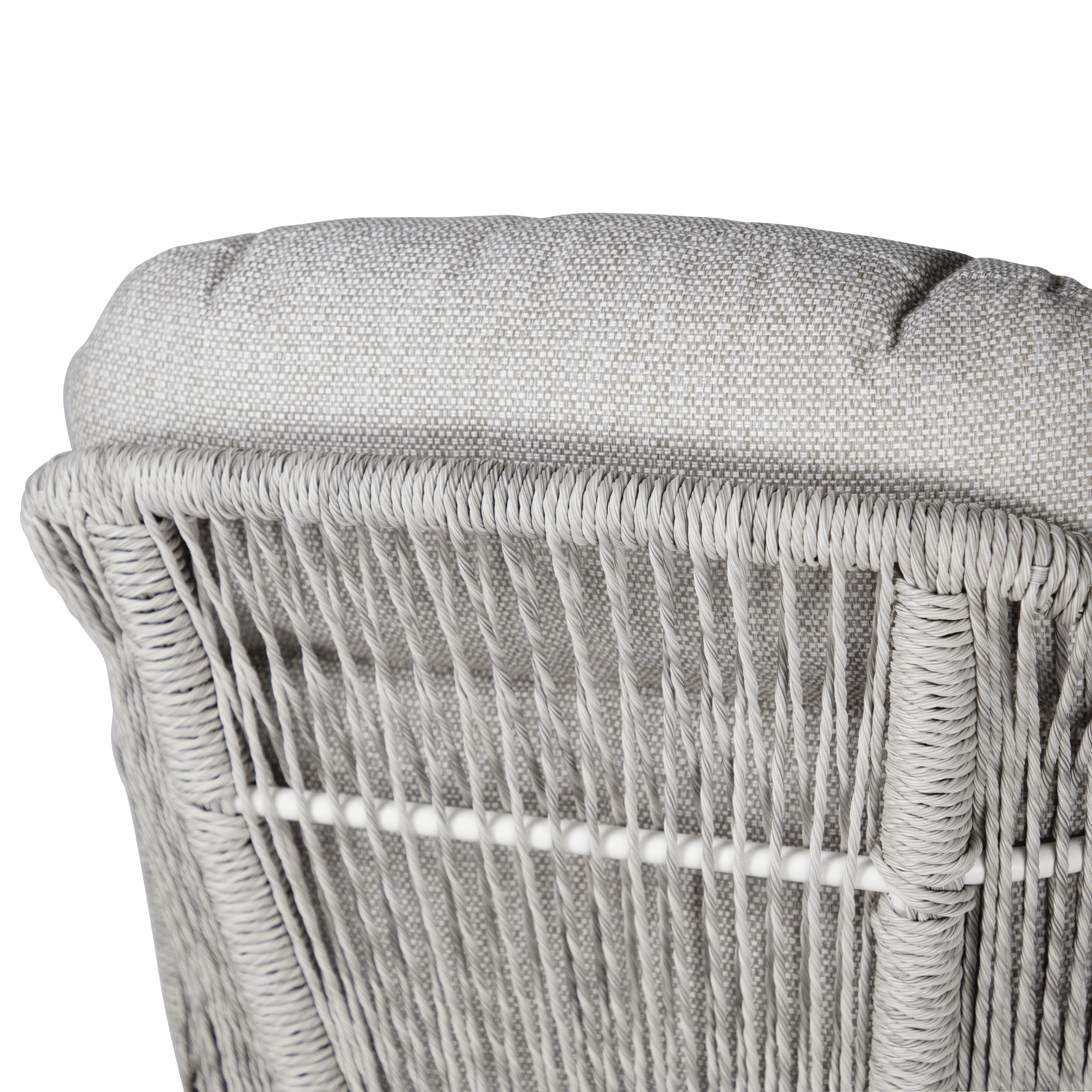Pacific Reclining Armchair in Natural White Aluminium with Stone Twist Rattan