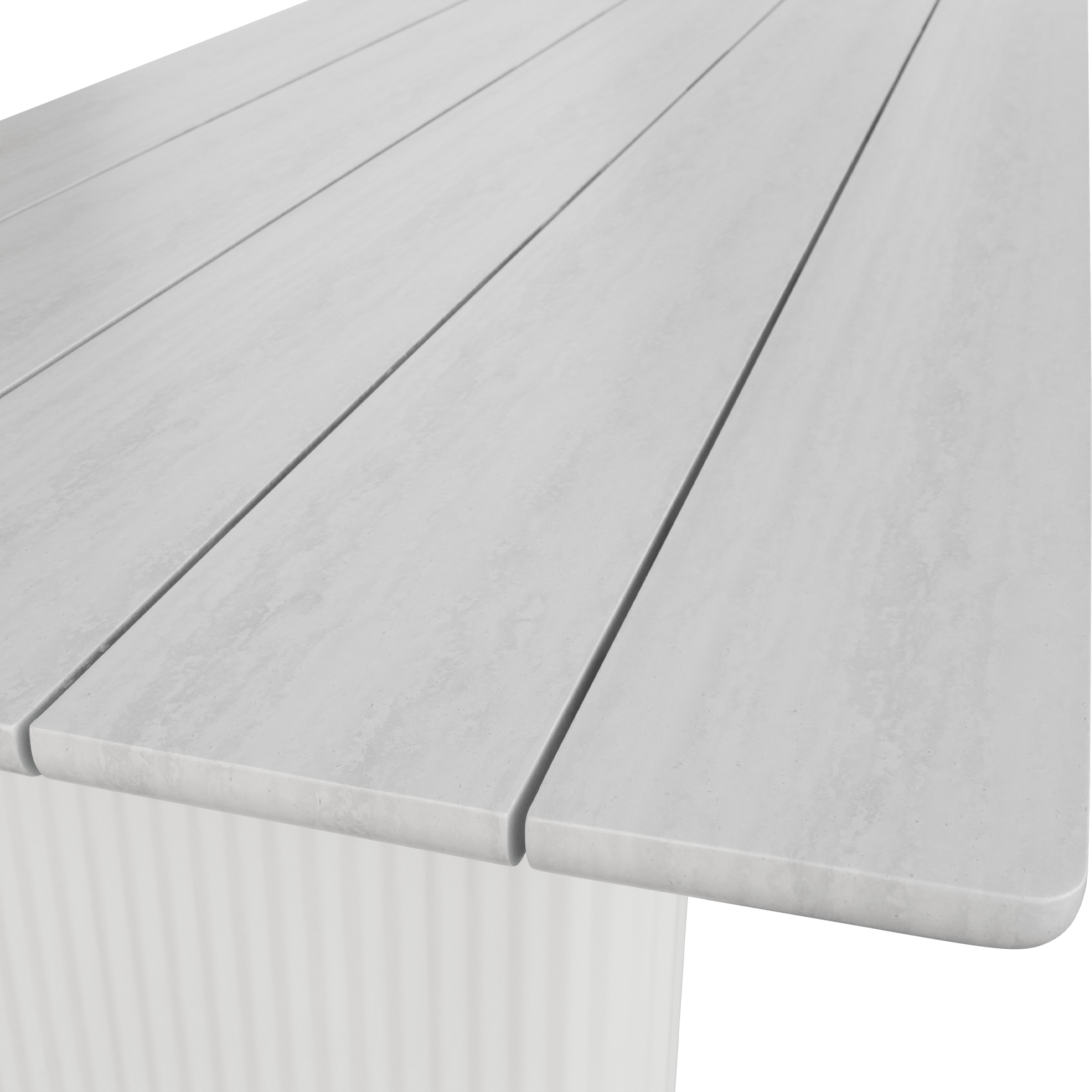 Pacific Dining Table in Natural White Aluminium with Stone Look Top
