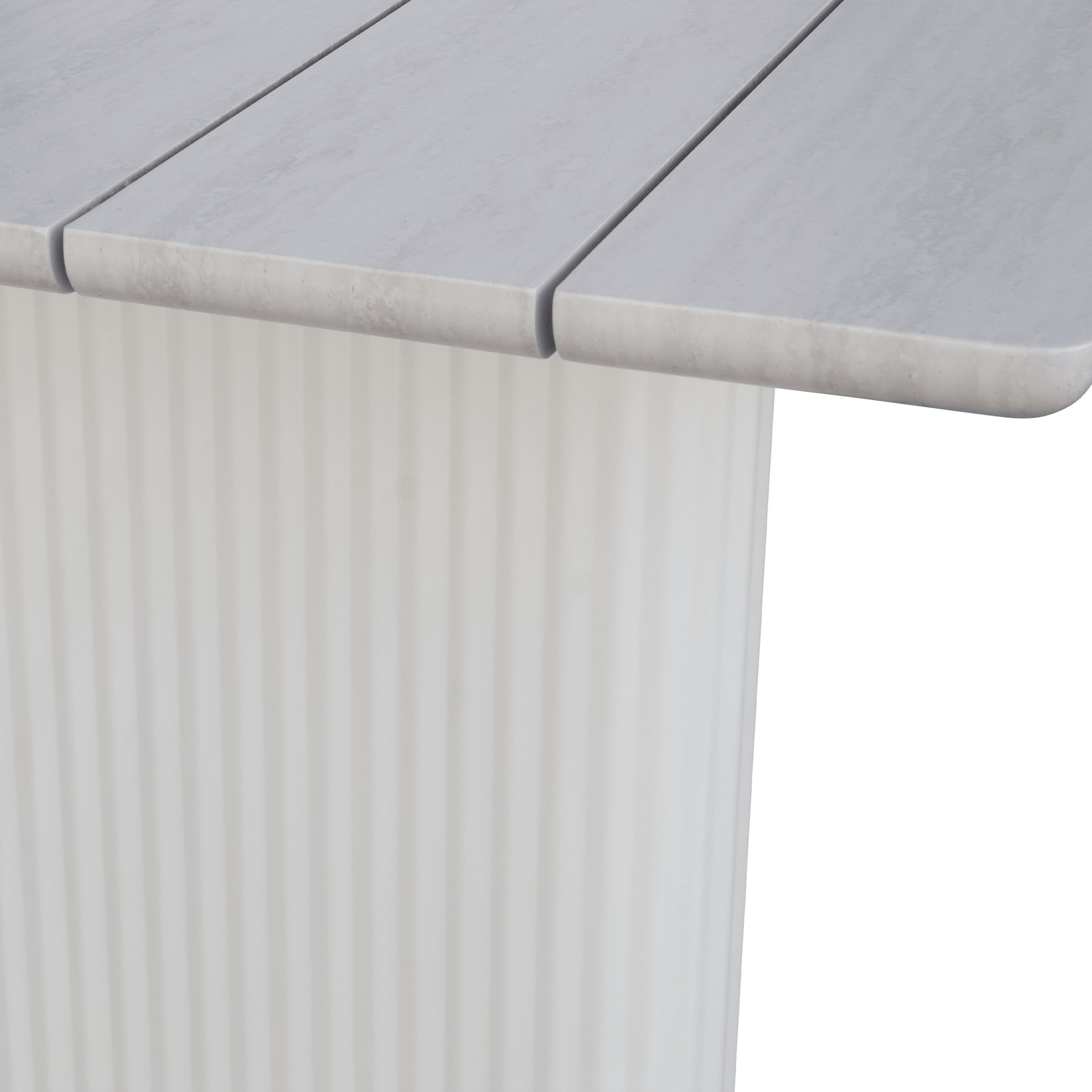 Pacific Dining Table in Natural White Aluminium with Stone Look Top