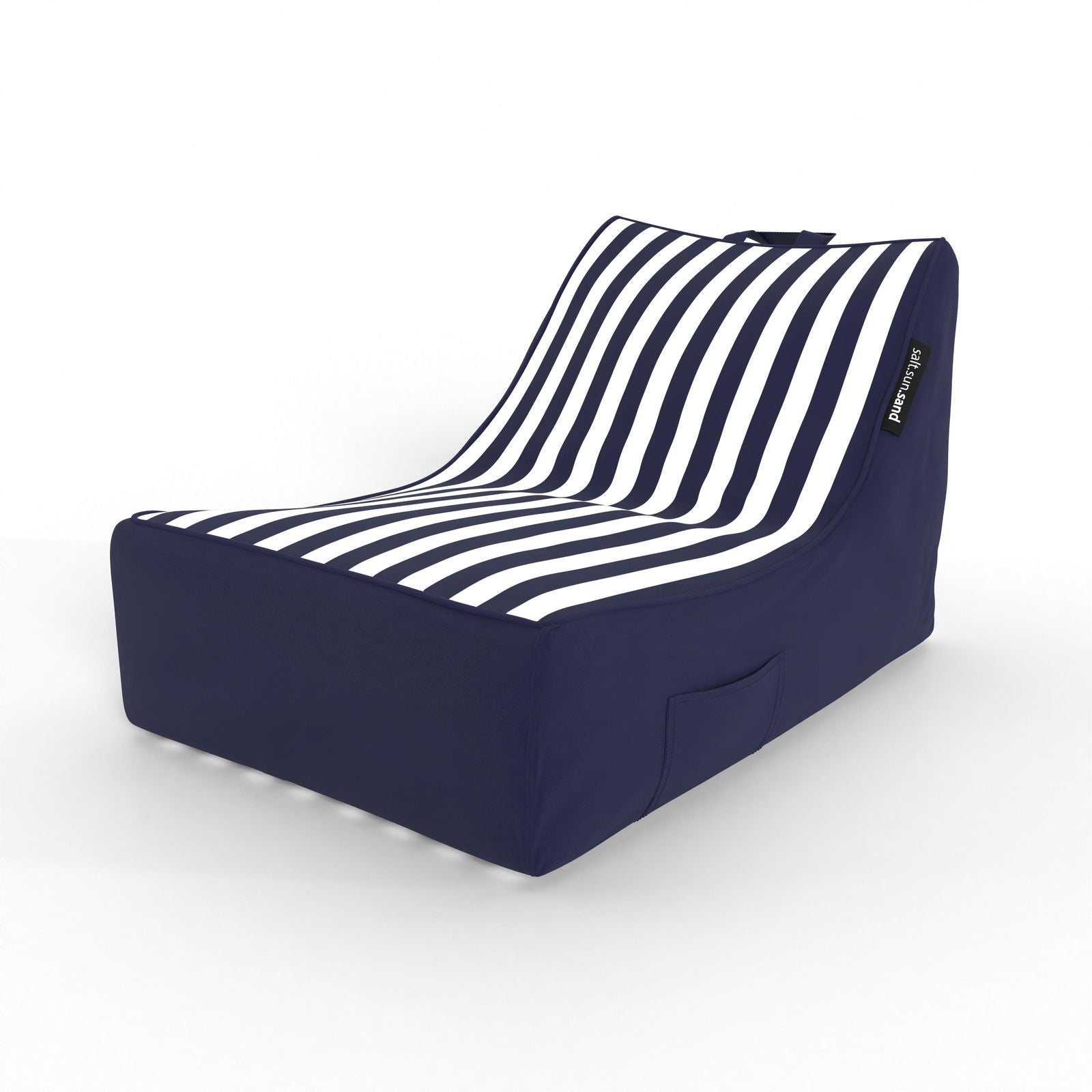Kirra Indoor/Outdoor Bean Bag in Navy Stripe - The Furniture Shack