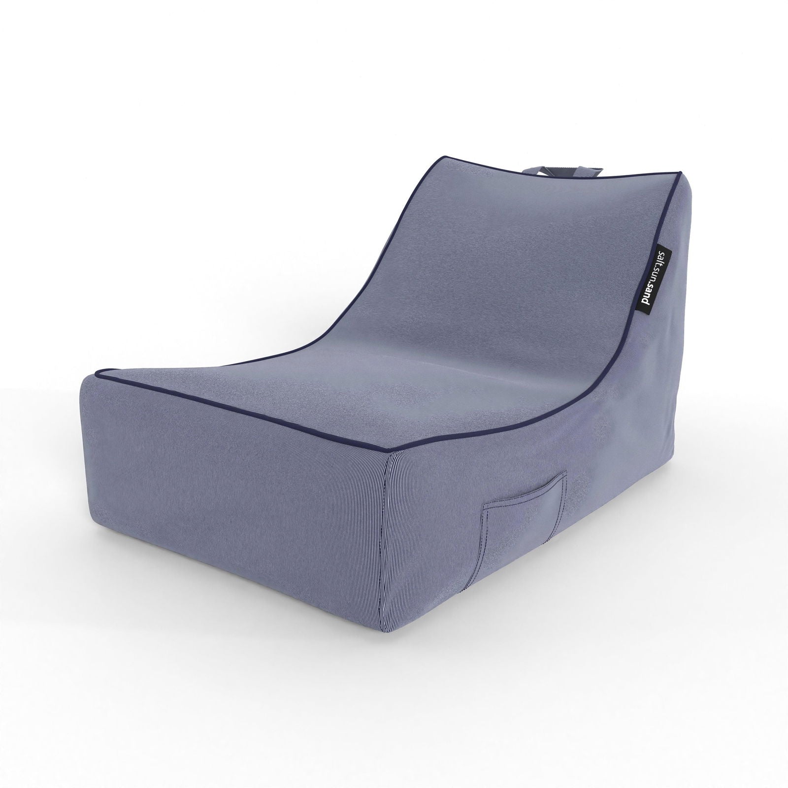 Kirra Indoor/Outdoor Bean Bag in Tweed Navy - The Furniture Shack