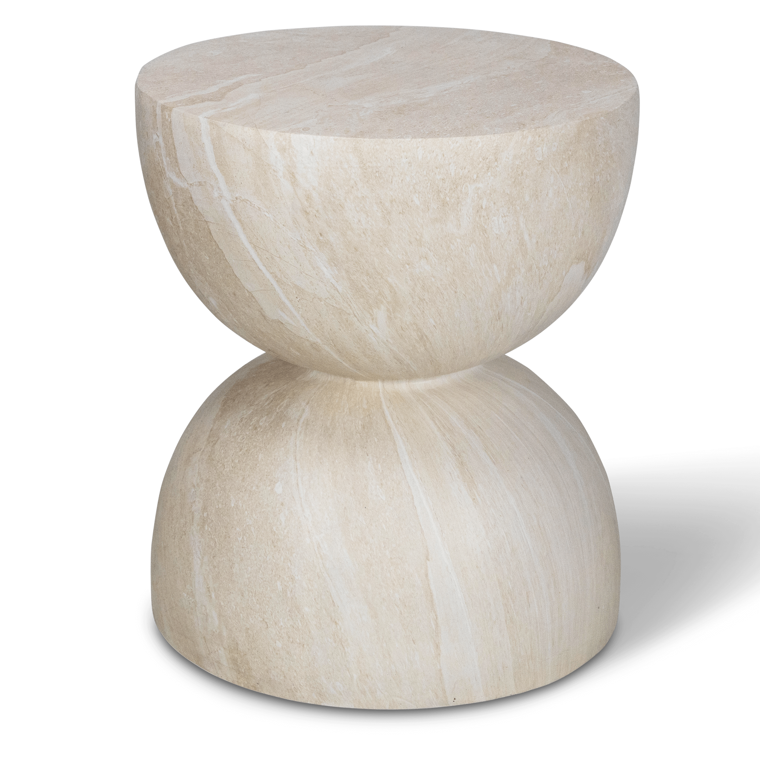 Milano Side Table in MGO Travertine Finish