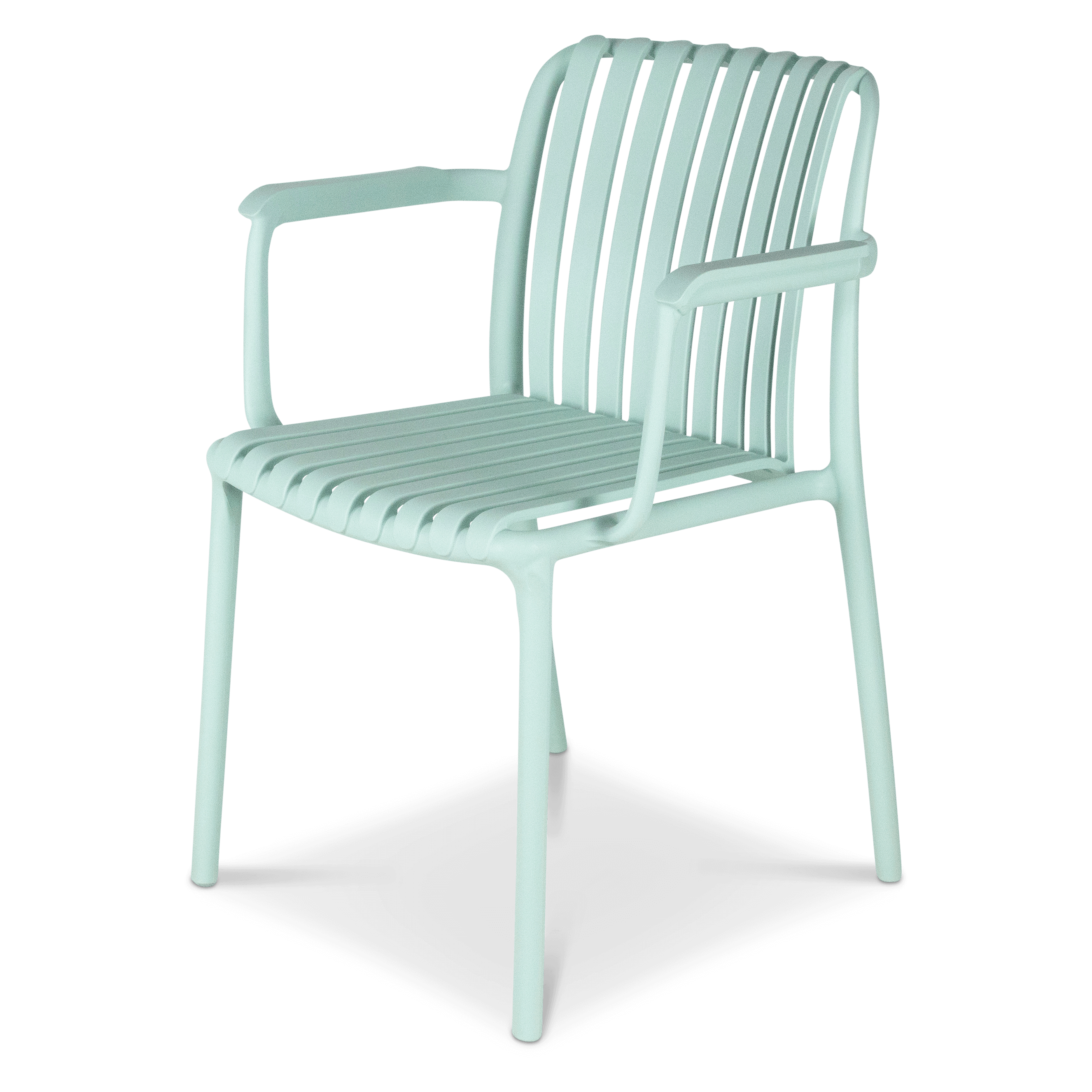 Salerno UV Polypropylene Premium Dining Chair with Arm in Mint