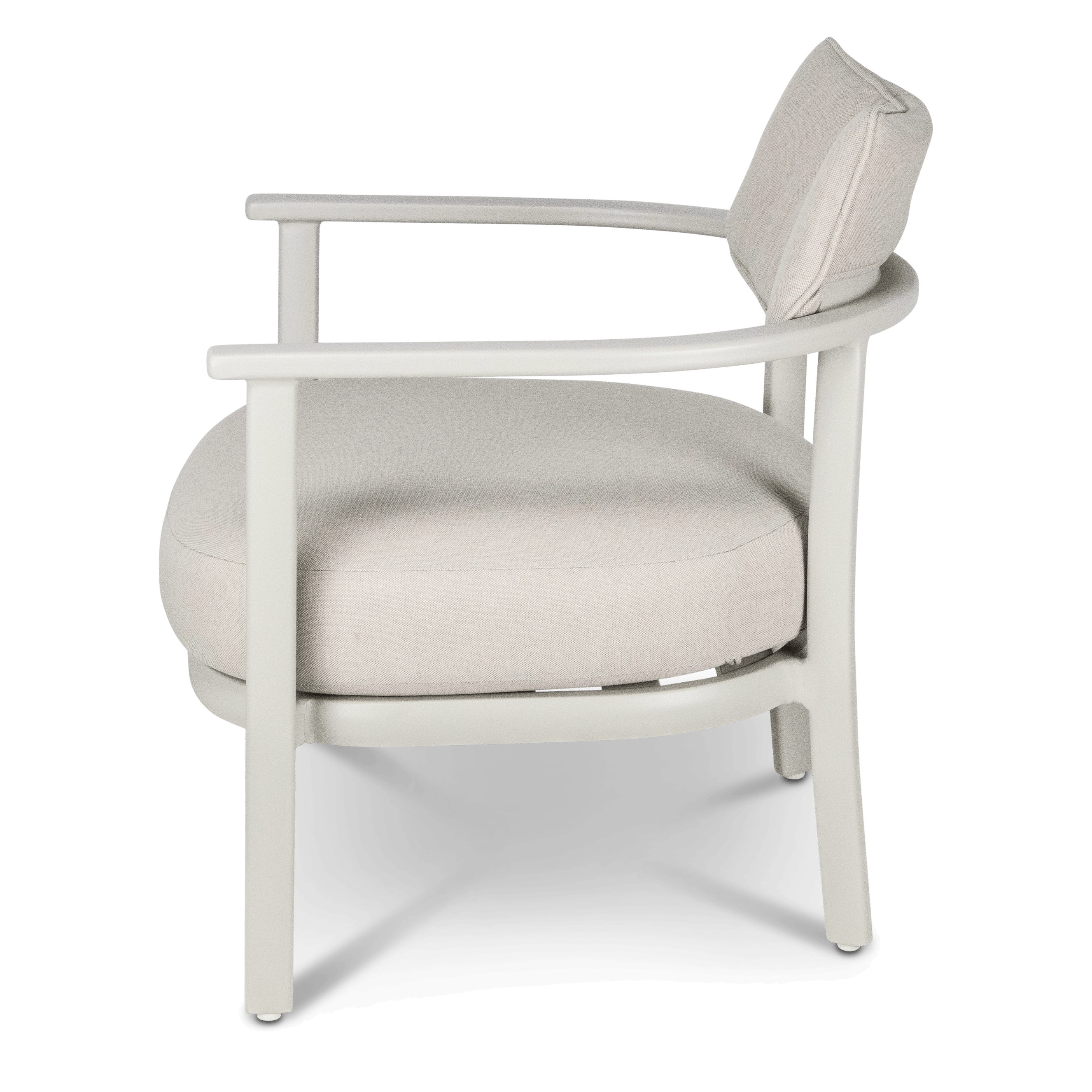 Monterra Occasional Chair in Silk Beige with Olefin Cushions and Removable Back Rest Cushion
