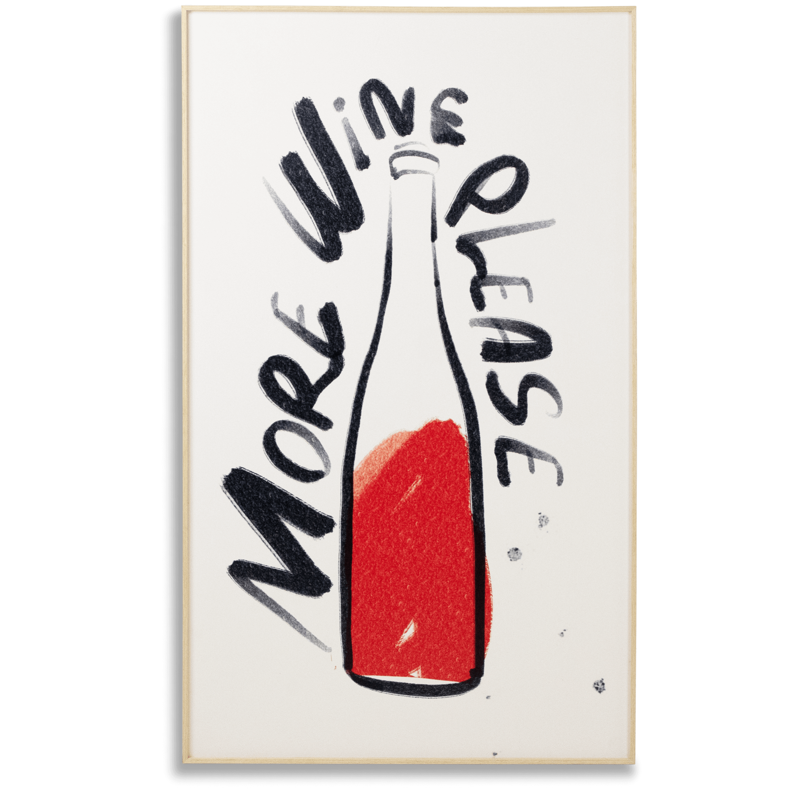 *IN STORE PICK UP ONLY* More Wine Please - 60 x 100cm Outdoor UV Wall Art with Beech Aluminium Frame