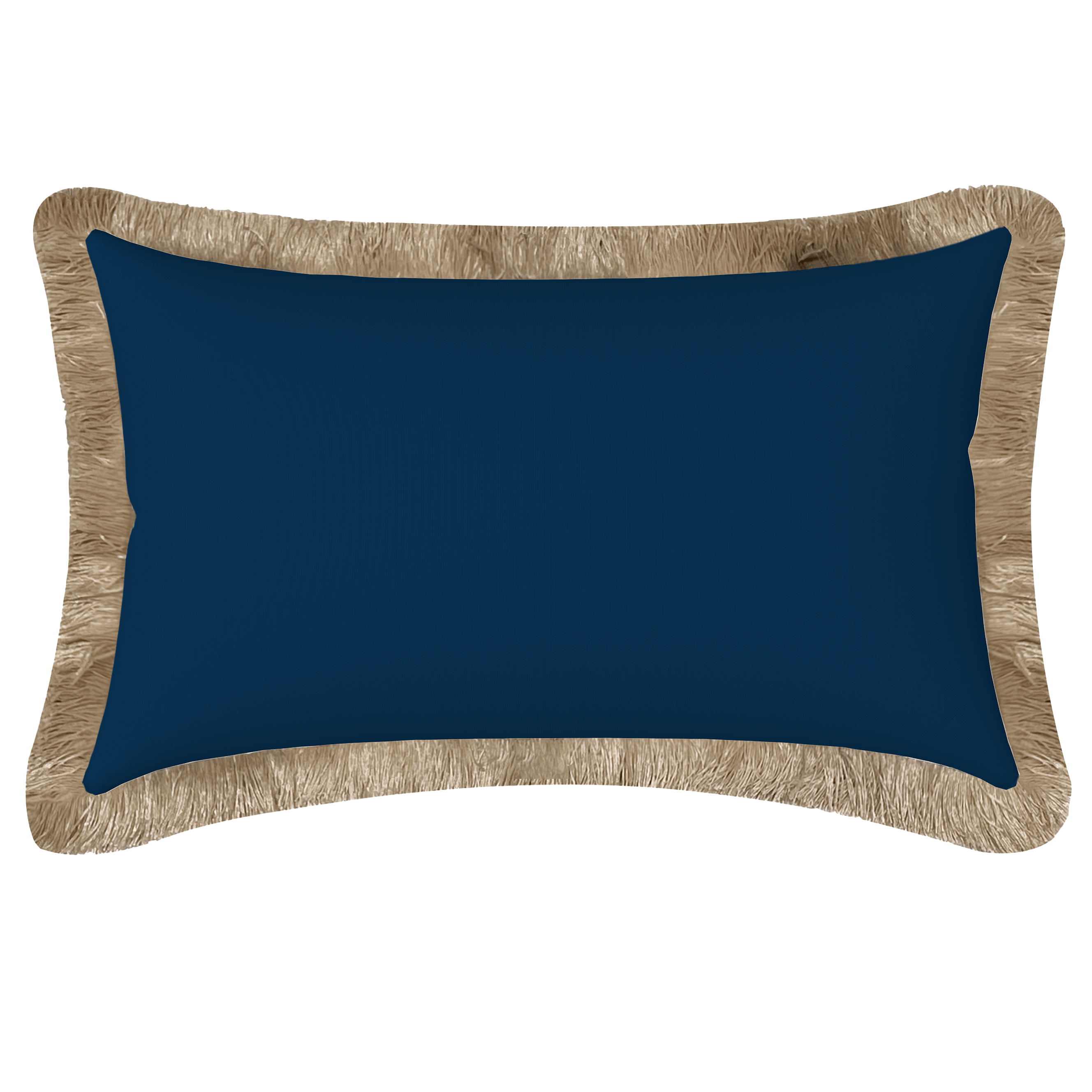Tahiti Navy - 30x50cm Fringed Outdoor Cushion