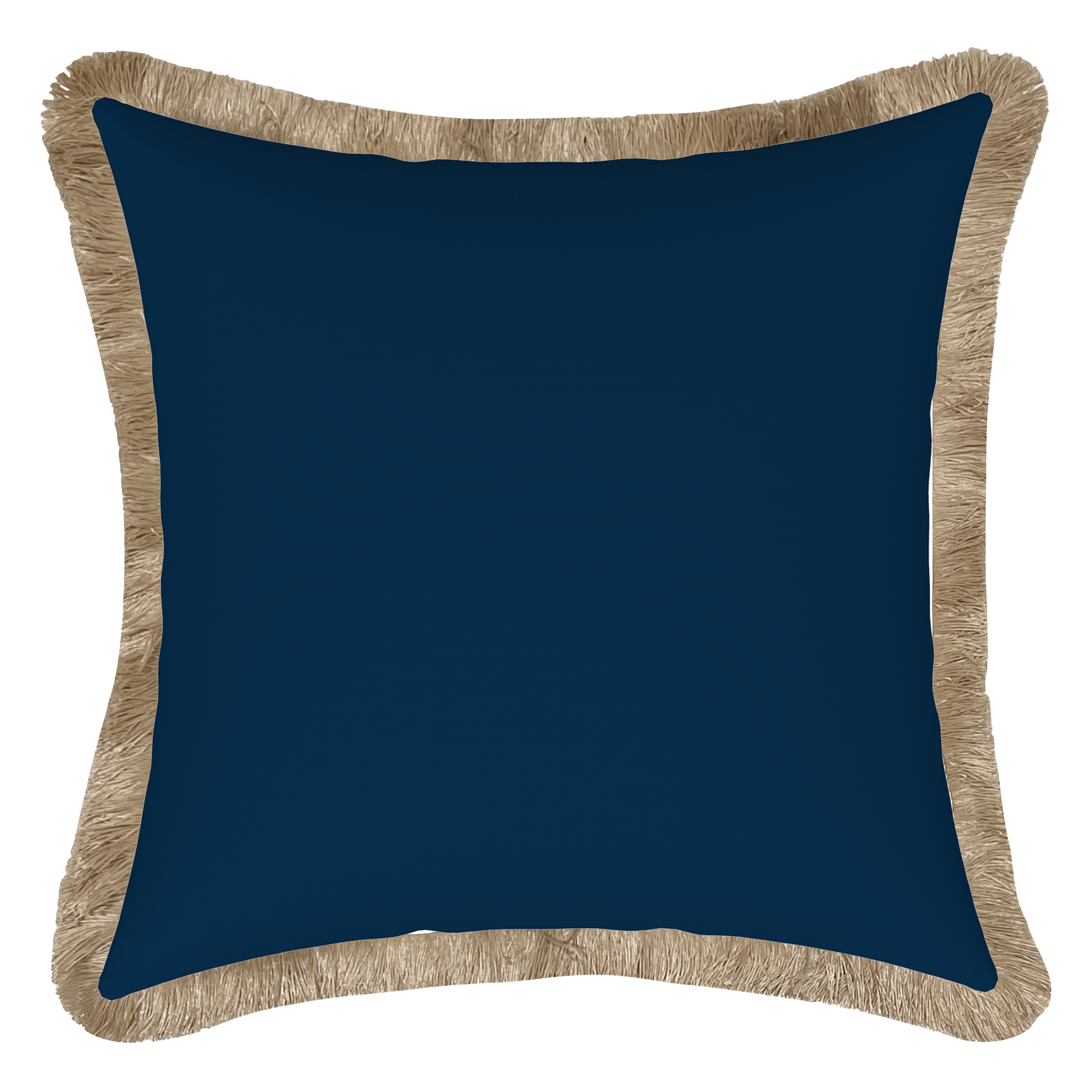 Tahiti Navy - 50x50cm Fringed Outdoor Cushion