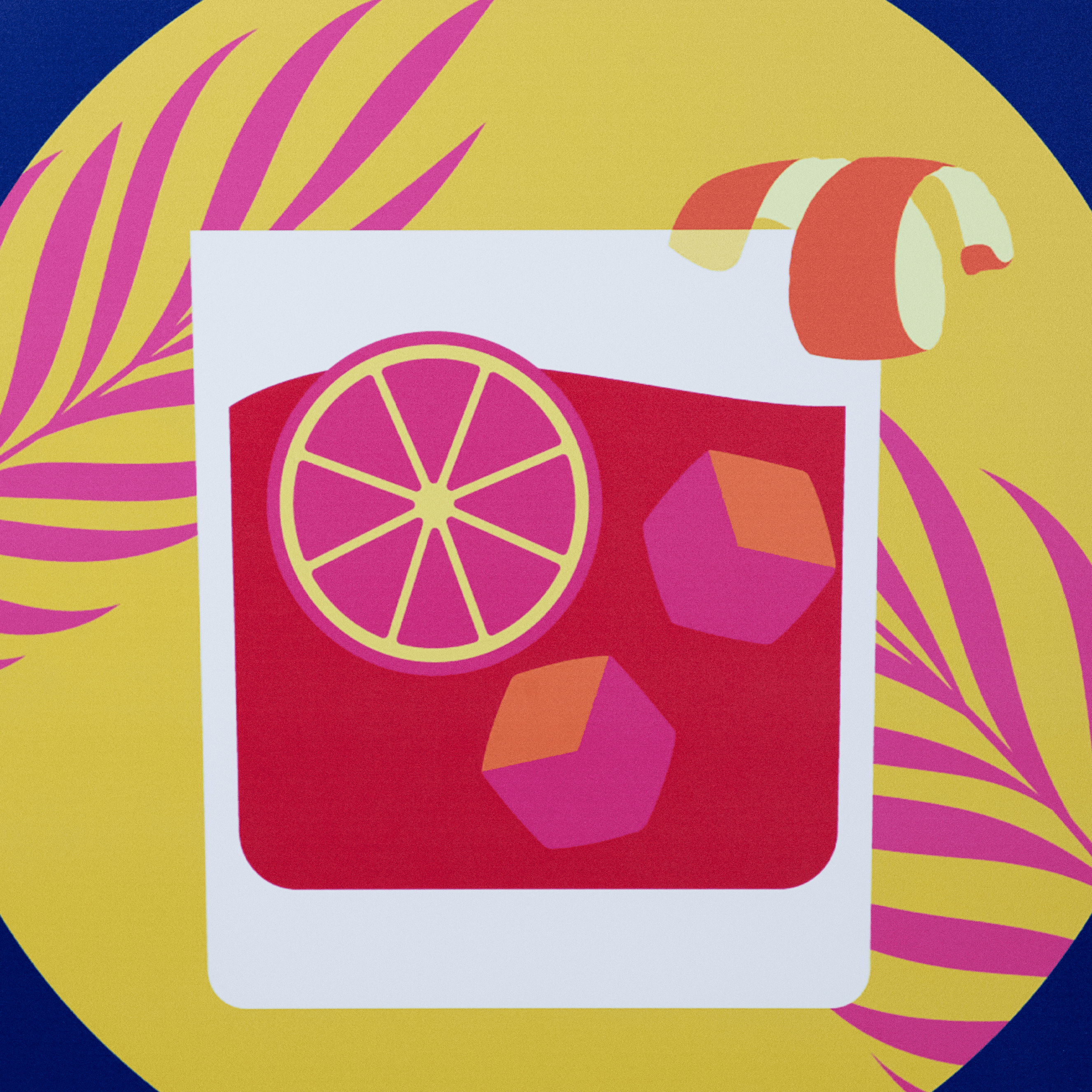 *IN STORE PICK UP ONLY* Negroni - 60 x 100cm Outdoor UV Wall Art with Beech Aluminium Frame