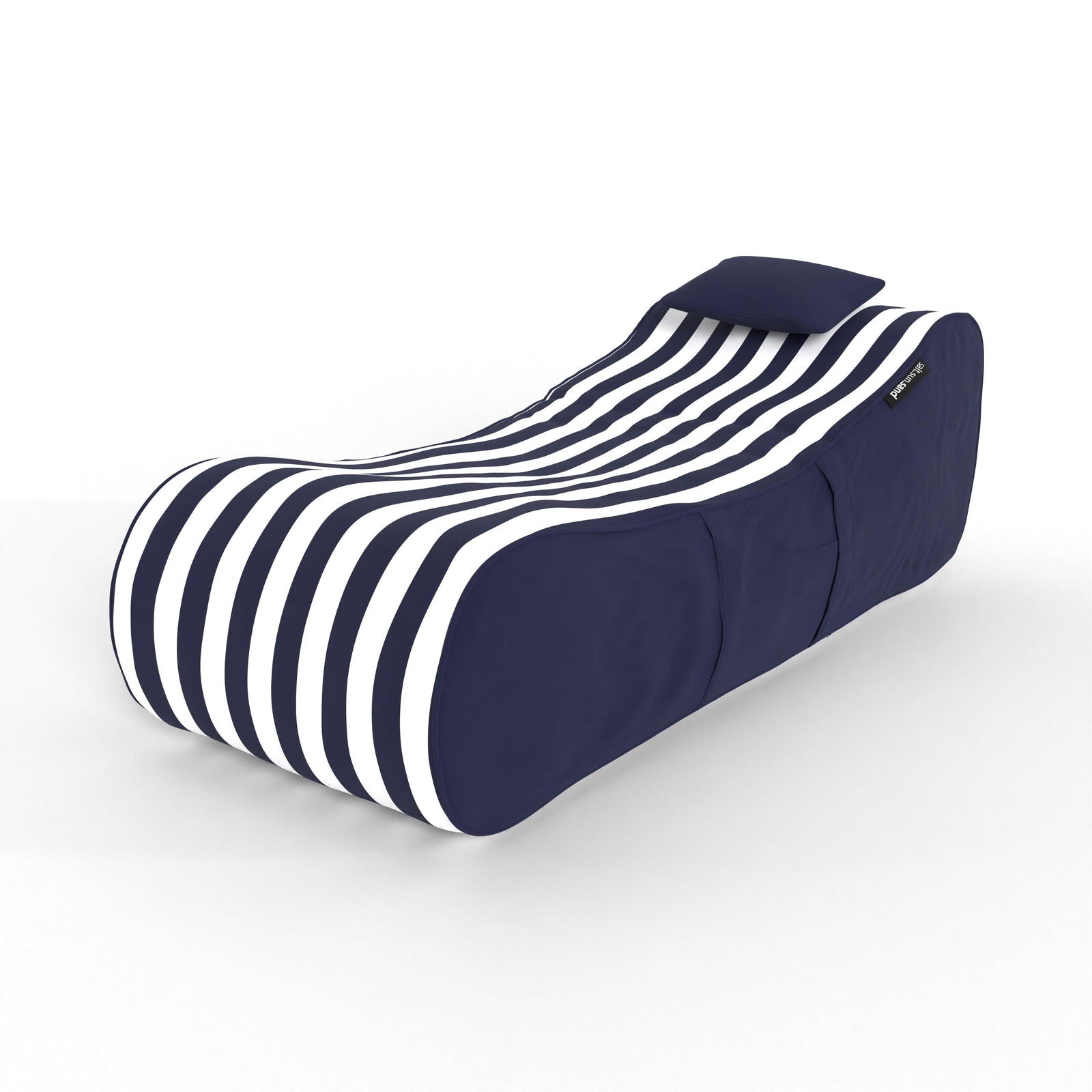 Noosa Indoor/Outdoor Bean Bag in Navy Stripe - The Furniture Shack