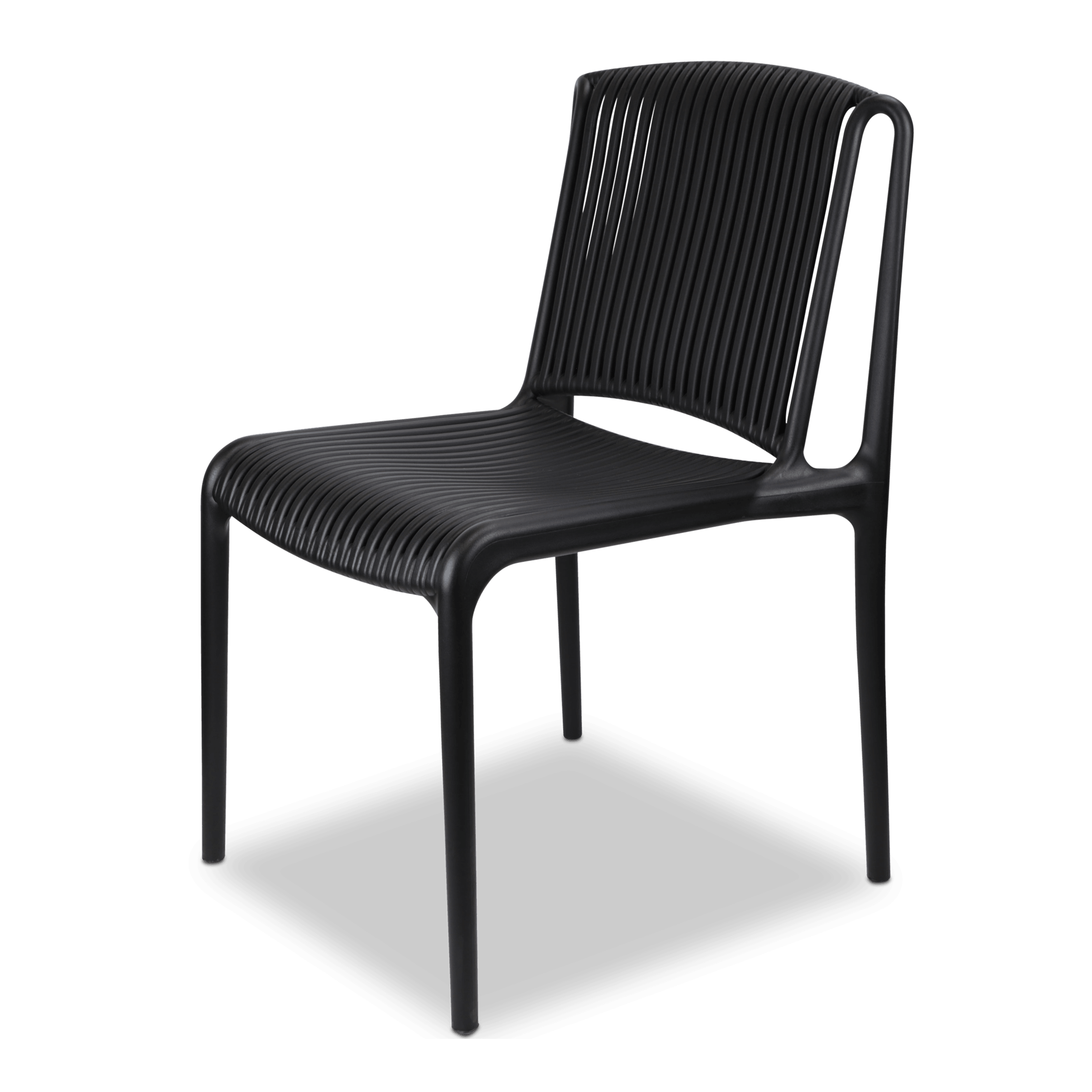 Paros UV Plastic Outdoor Chair (PP) in Midnight Black