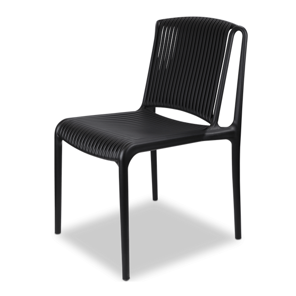 Paros UV Plastic Outdoor Chair (PP) in Midnight Black