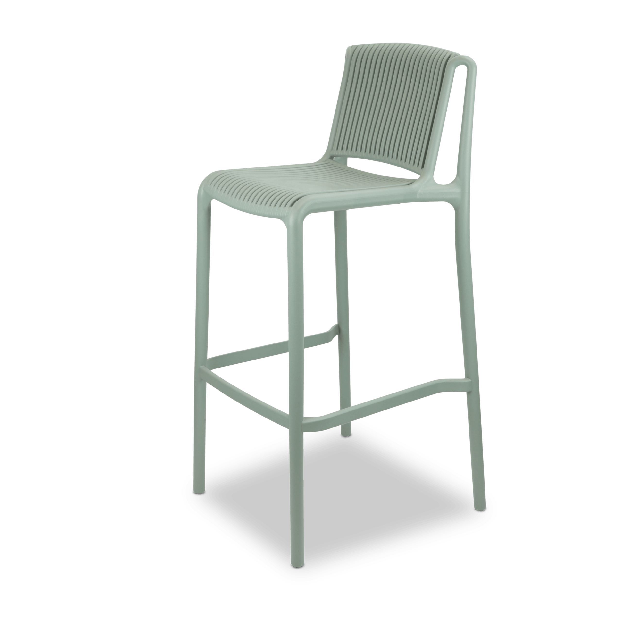Cafe Collection Square 3pc Bar Suite in Gunmetal with UV Plastic Bar Stools (PP)